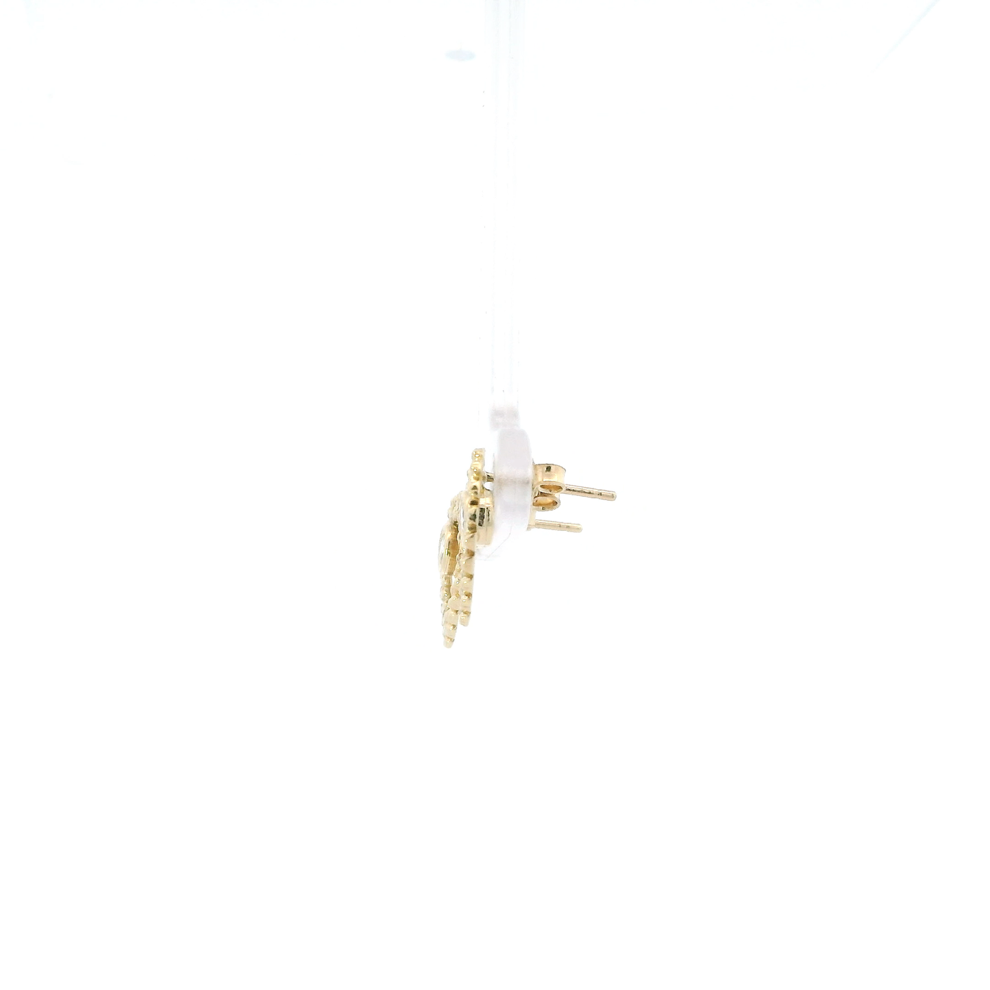 10K Yellow Gold Rolex Heart Stud Earrings