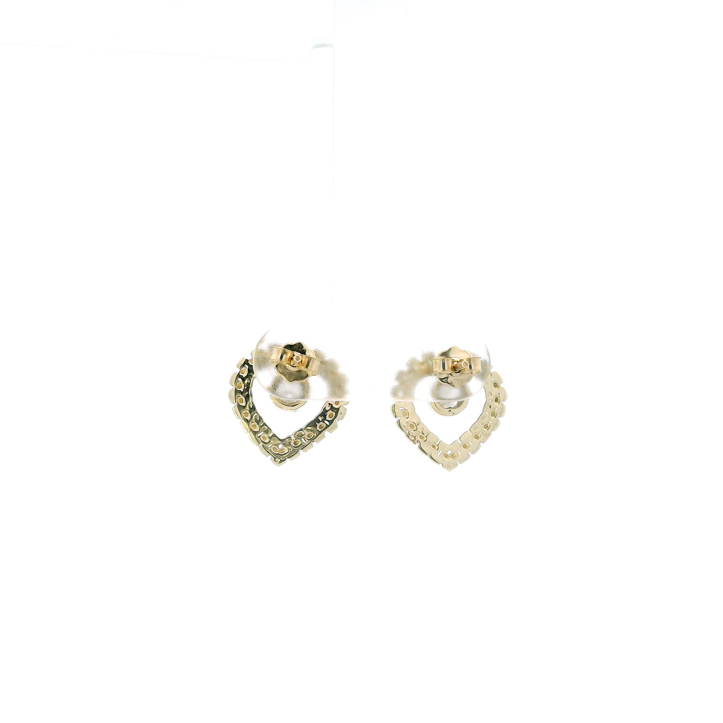 10K Yellow Gold Rolex Heart Stud Earrings