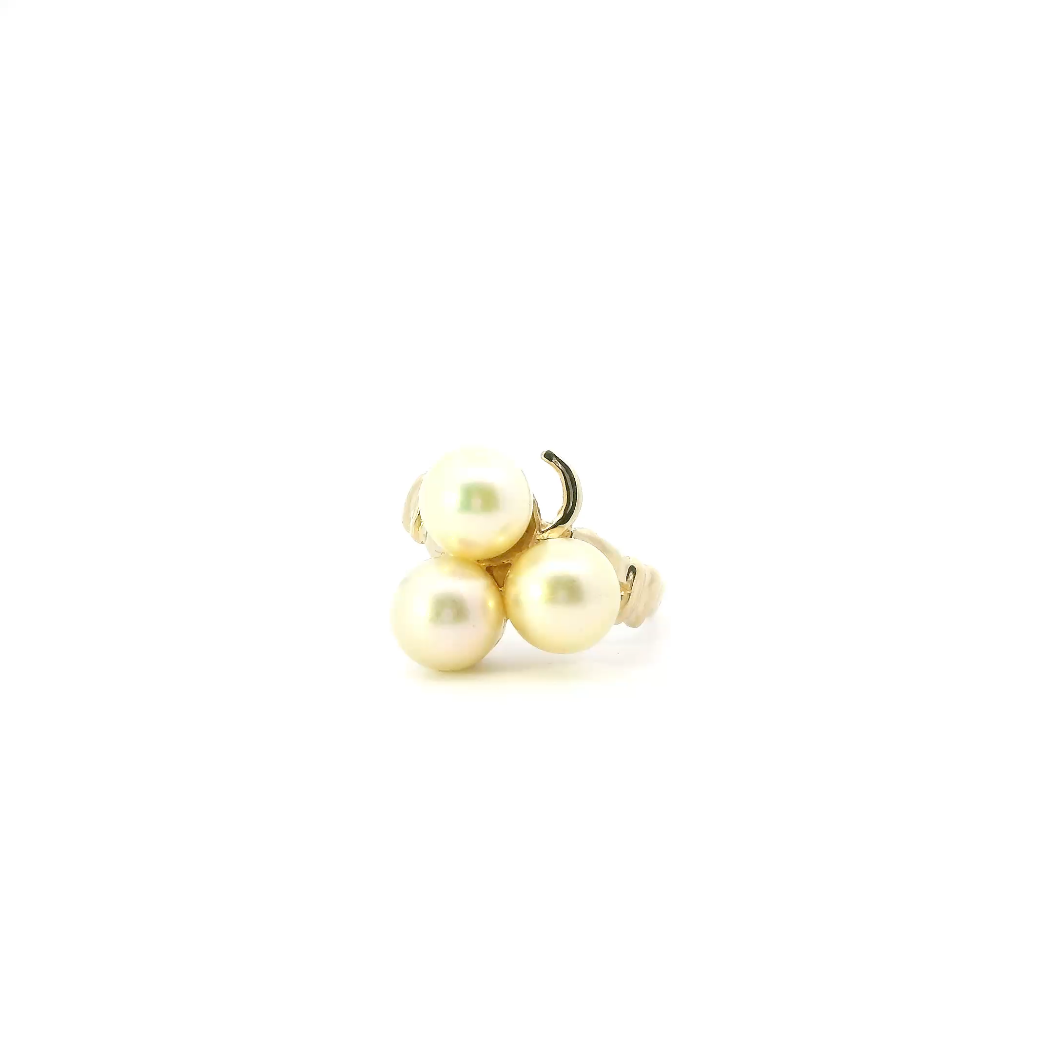10K Yellow Gold Pearl Womens Ring