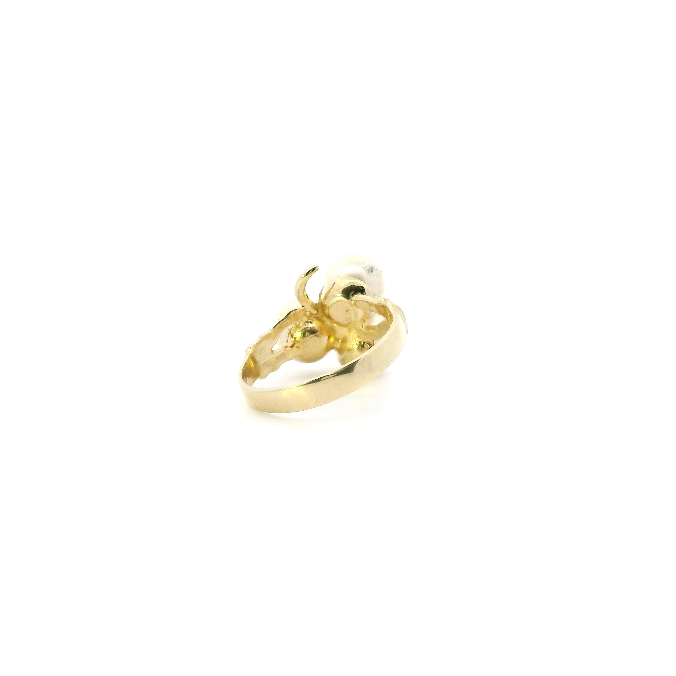 10K Yellow Gold Pearl Womens Ring