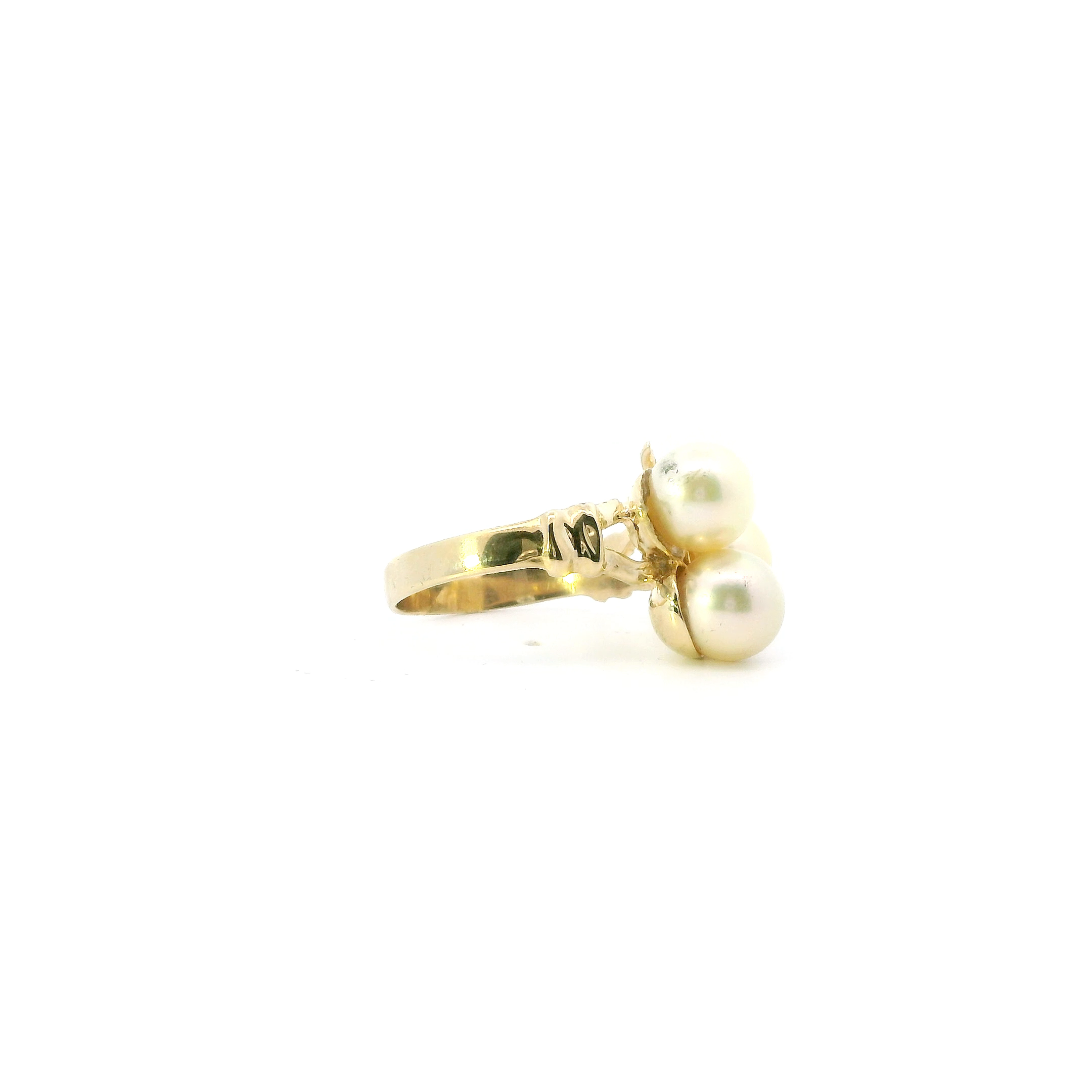 10K Yellow Gold Pearl Womens Ring