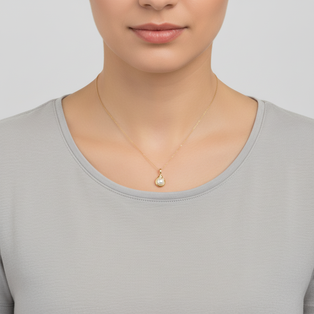 14K Yellow Gold Pearl Pendant