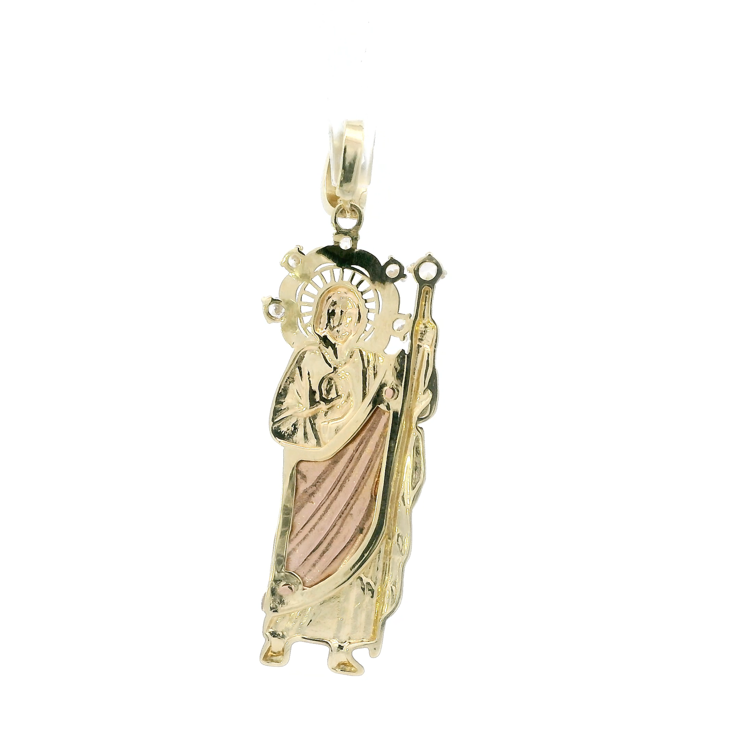 10K Tri Color Standing Religious Figure Pendant