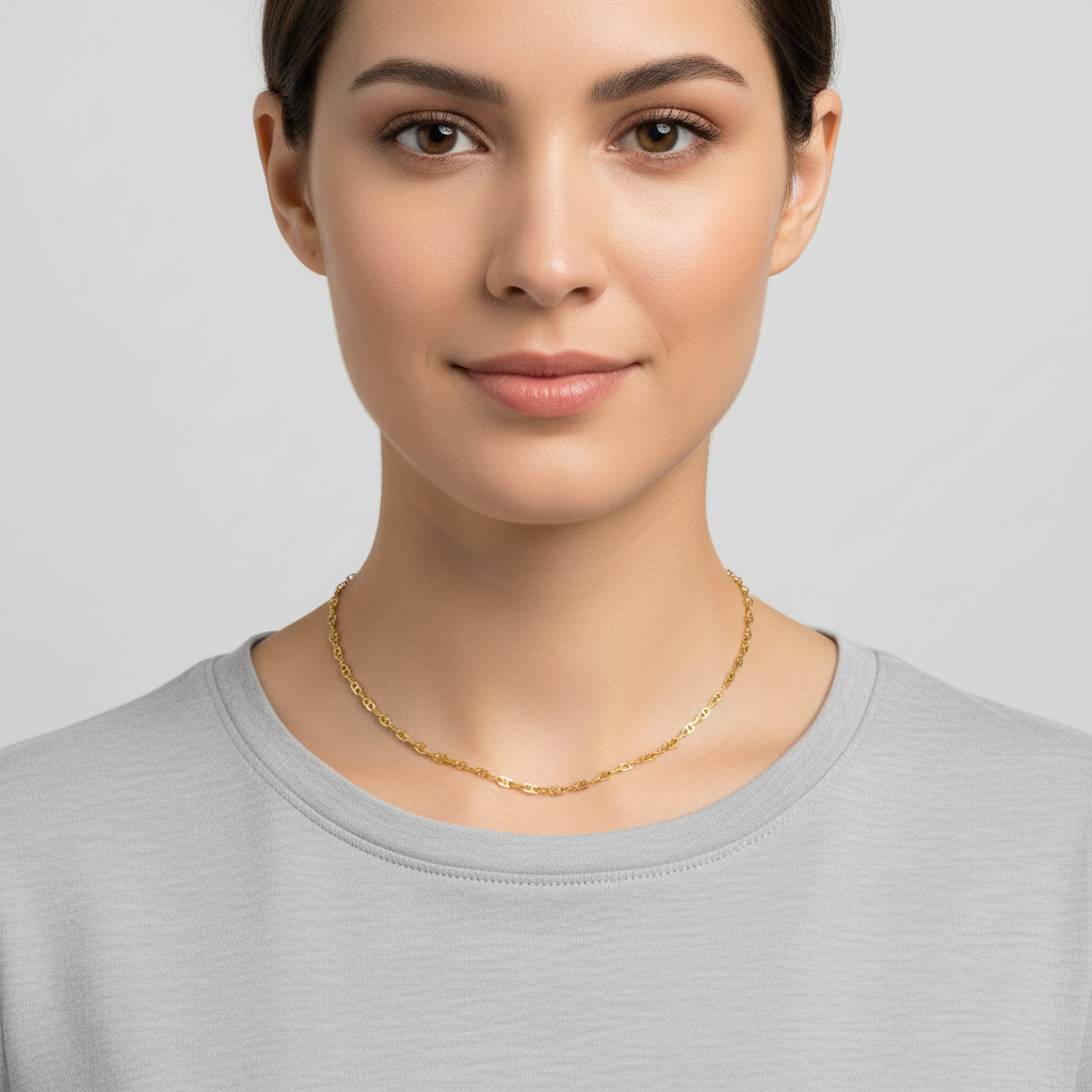 14K Yellow Gold 18" Mariner Chain