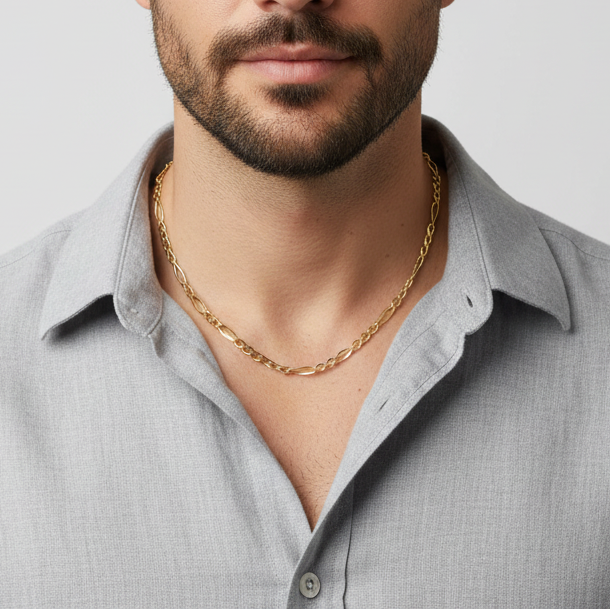 10K Yellow Gold 24" Figaro Chain