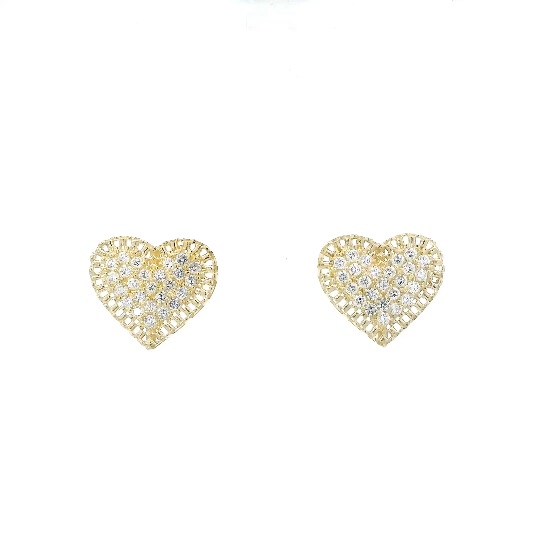 10K Yellow Gold Cz Rolex Stud Earrings