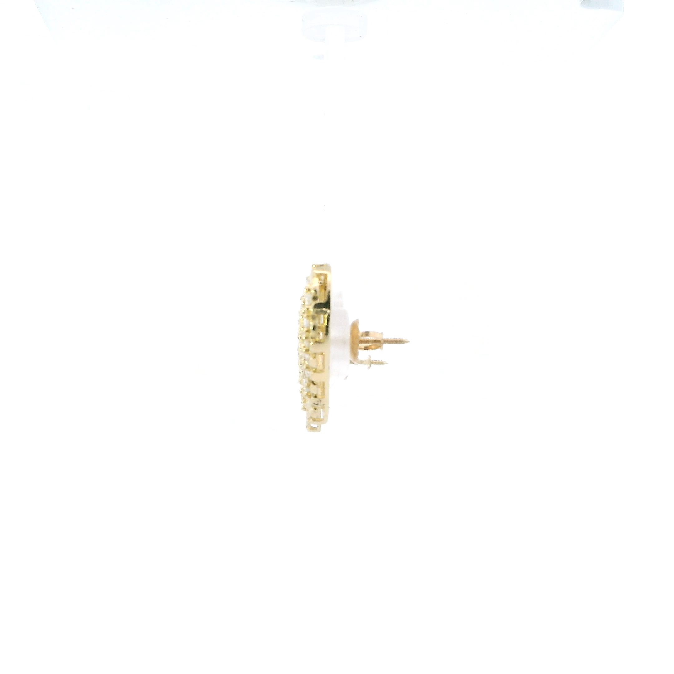 10K Yellow Gold Cz Rolex Stud Earrings