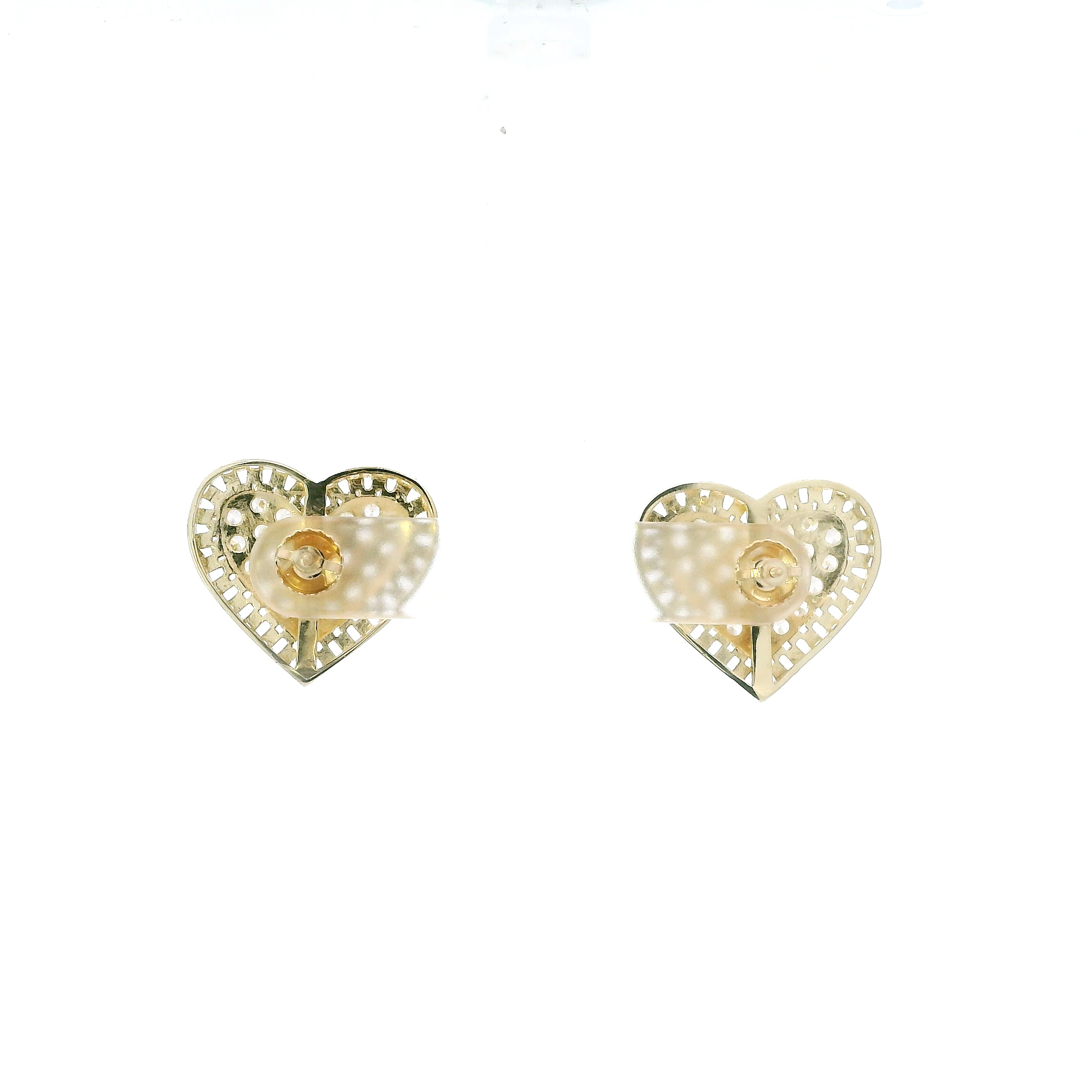 10K Yellow Gold Cz Rolex Stud Earrings