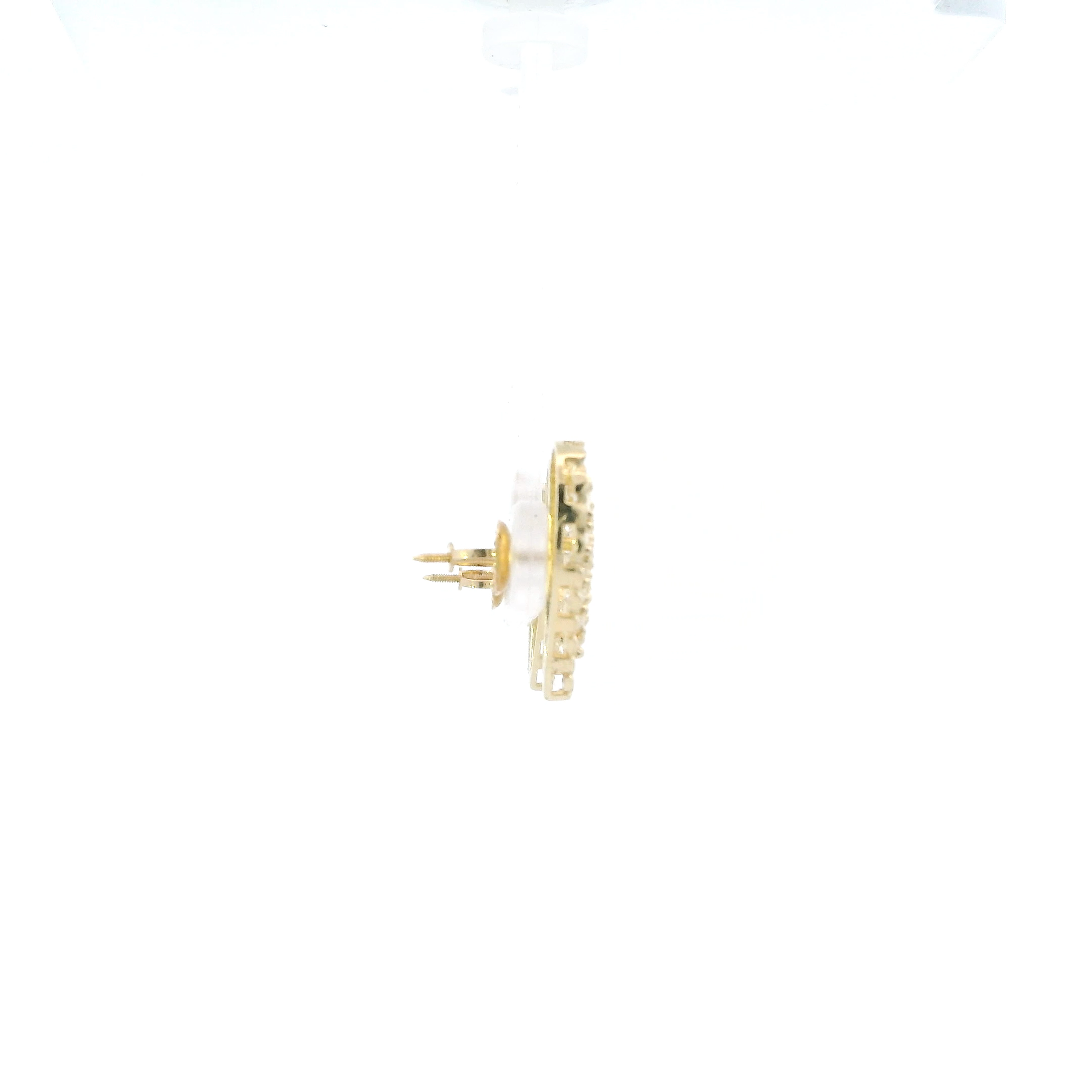 10K Yellow Gold Cz Rolex Stud Earrings