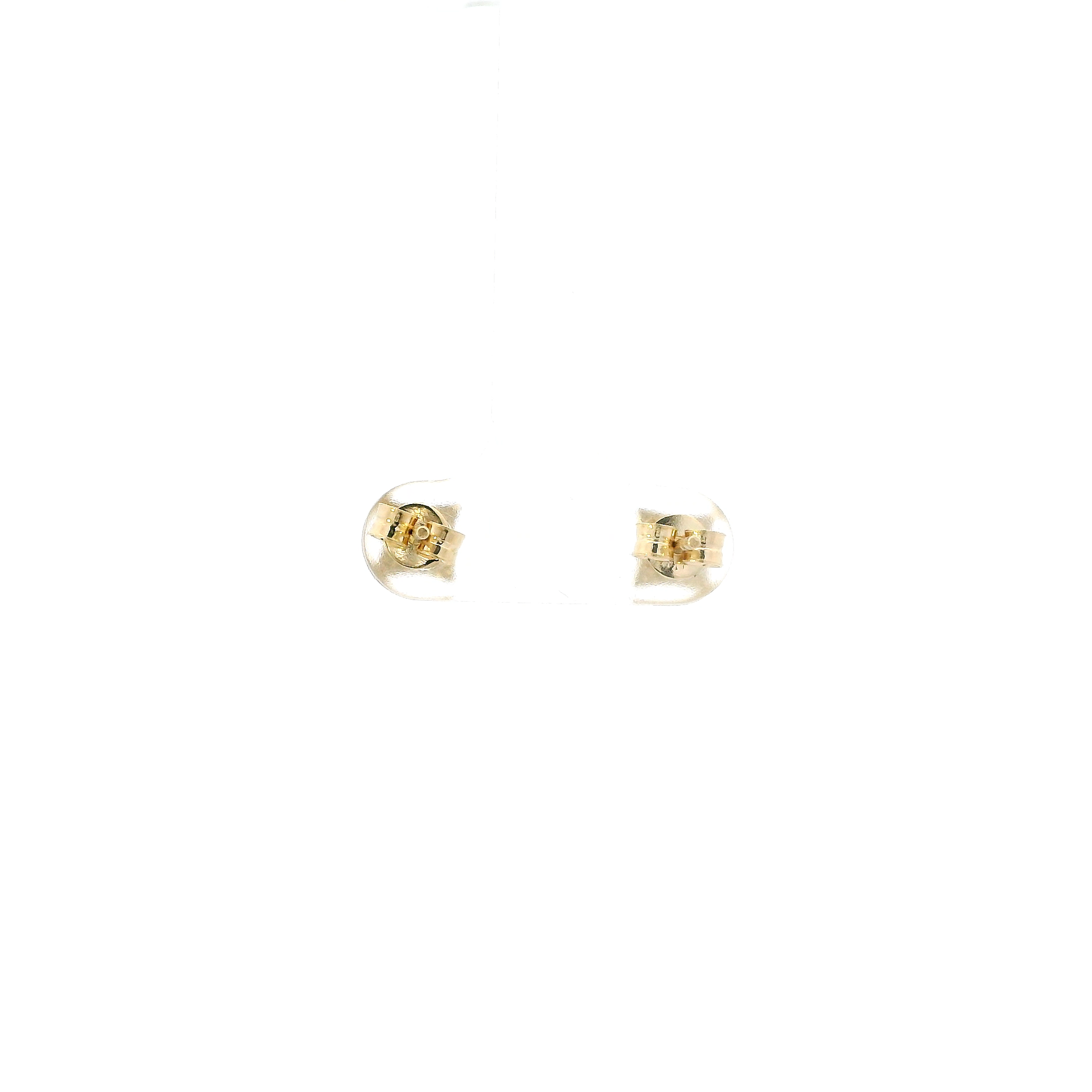 14K Yellow Gold Square Floral Stud Earrings