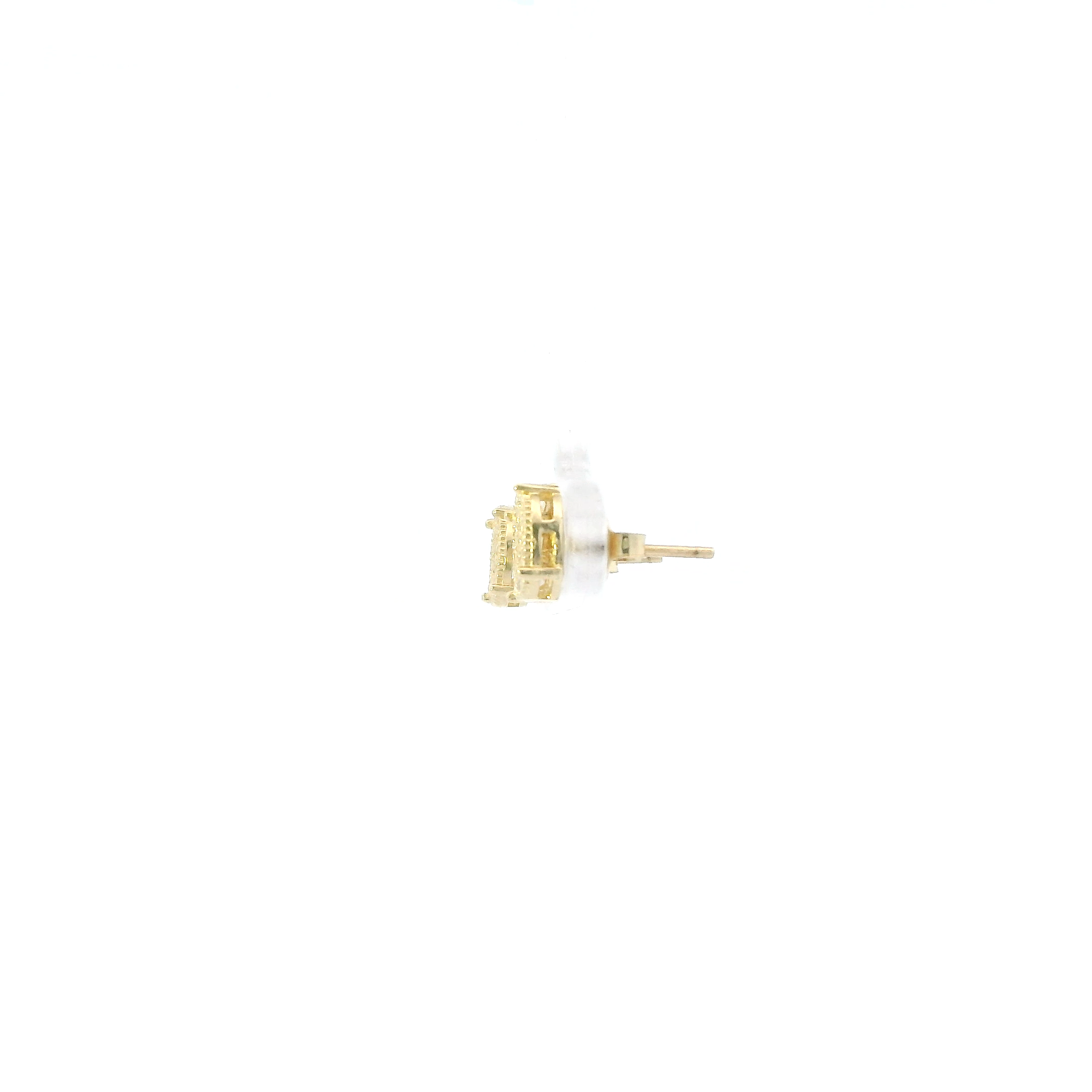 10K Yellow Gold Pave Stud Earrings