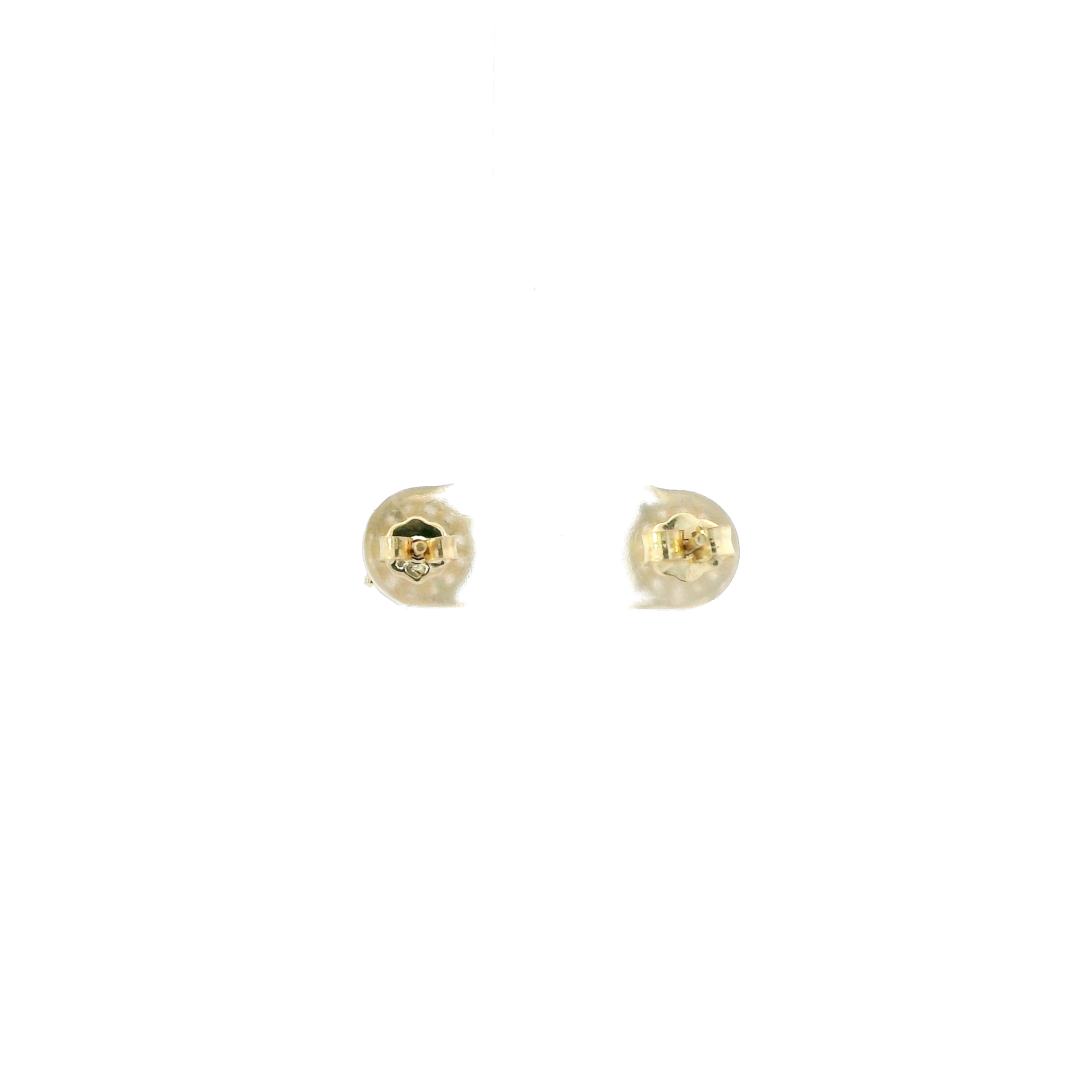 10K Yellow Gold Pave Stud Earrings