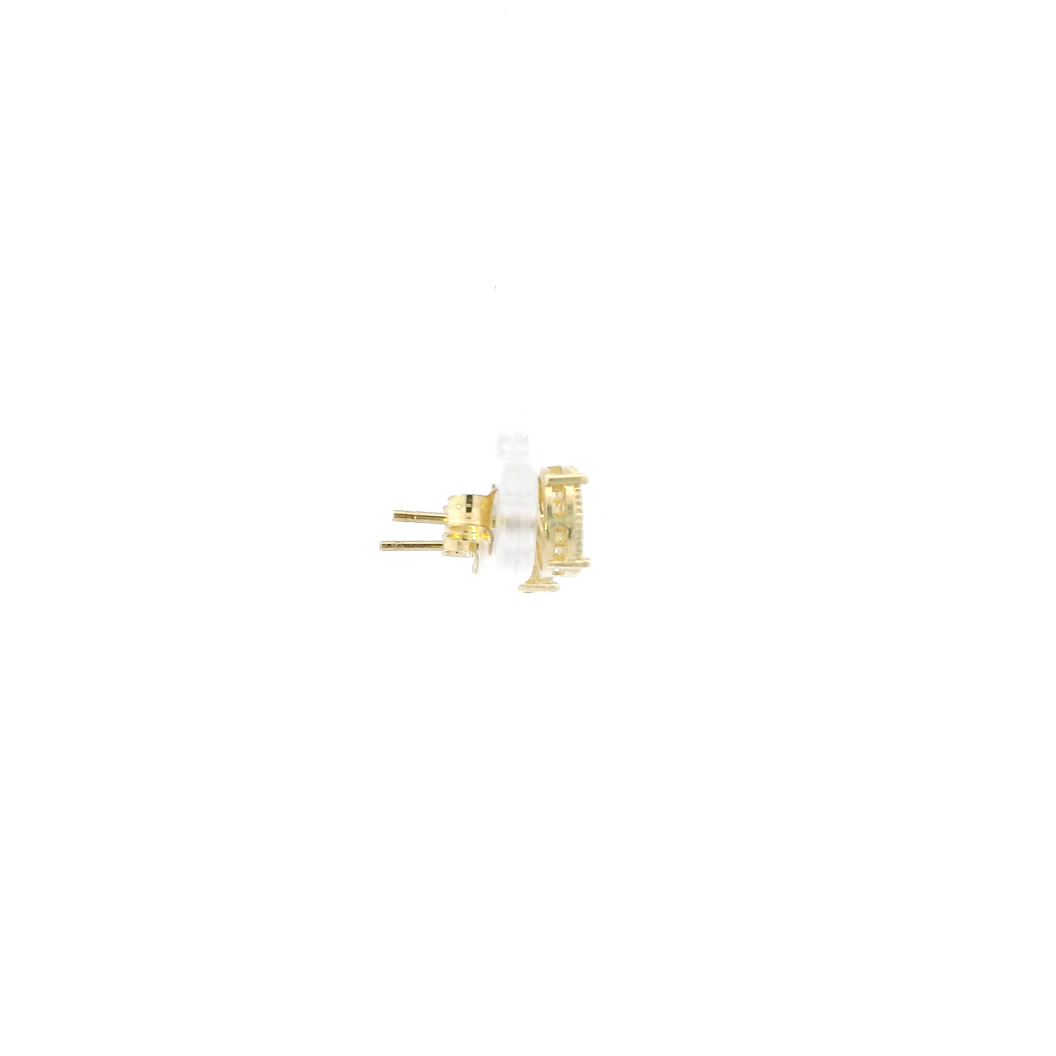 10K Yellow Gold Pave Stud Earrings