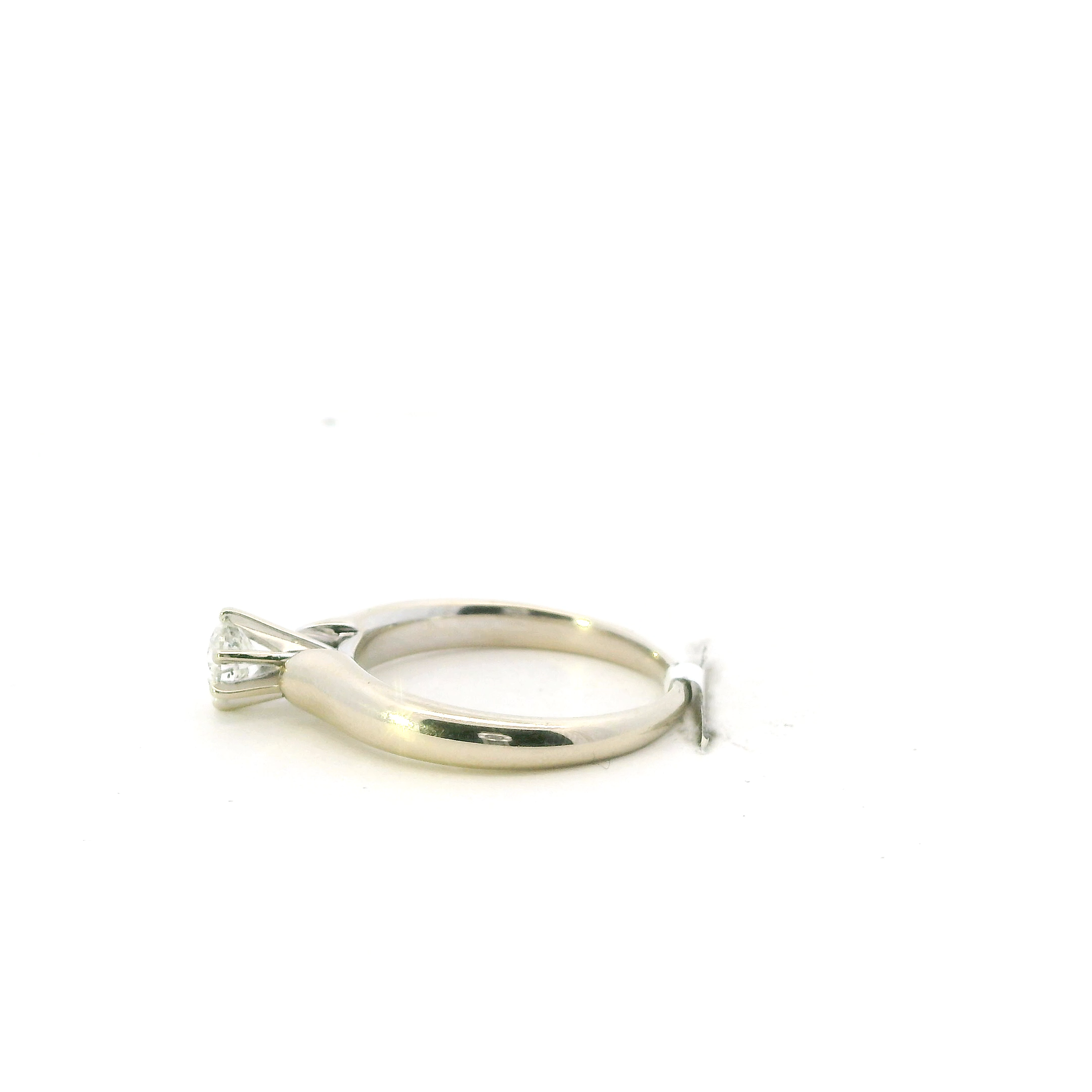 14K White Gold Solitaire Womens Ring - 0.50ct