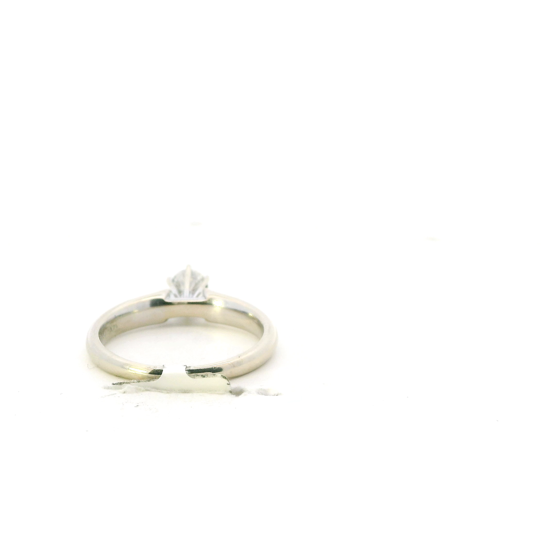 14K White Gold Solitaire Womens Ring - 0.50ct