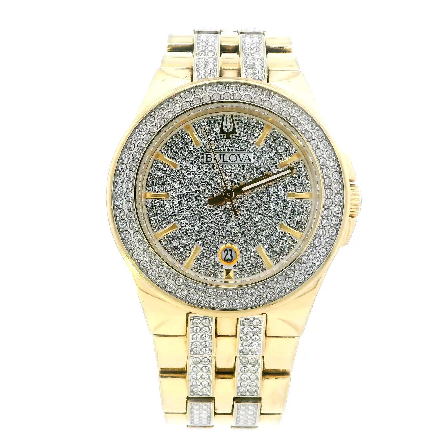 Bulova Gold Tone Stainless Steel Mens Wristwatch - 98K102