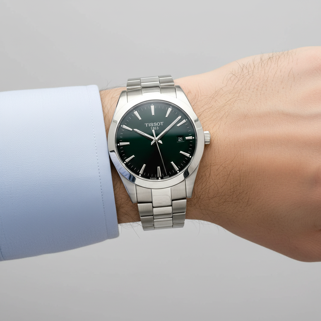 Tissot Gentleman Black Face Mens Wristwatch - 1853