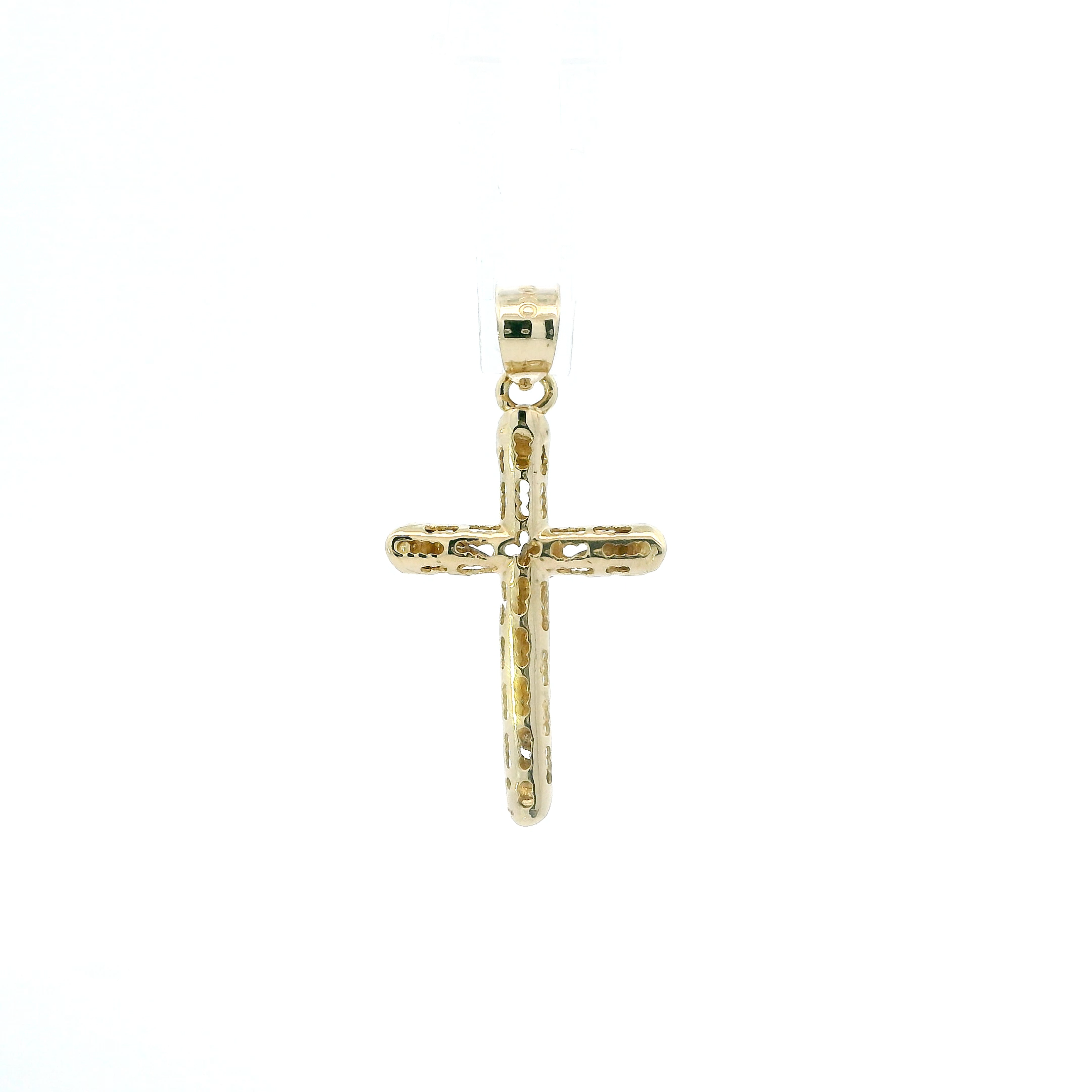 10K Yellow & White Gold Hollow Crucifix Pendant