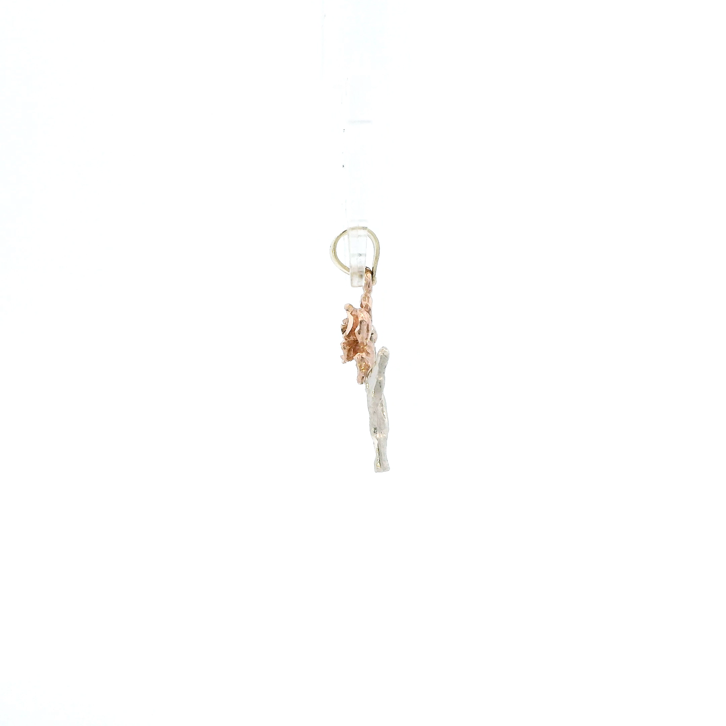 10K Yellow & Rose Gold Diamond Cut Rose Pendant