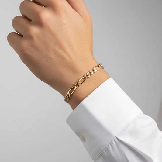 14K Yellow Gold 8.25" Figaro Bracelet
