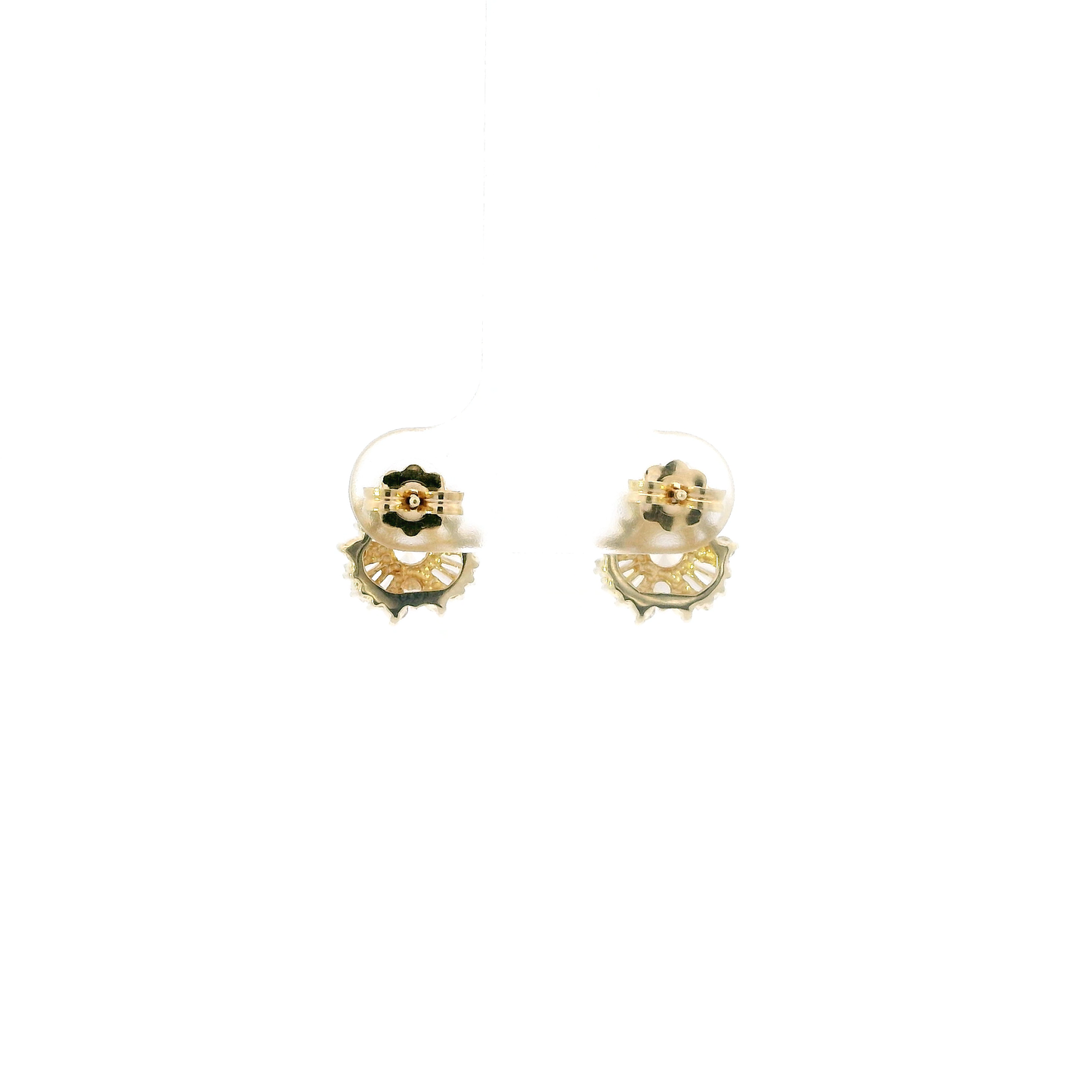 14K Yellow Gold Cz Cluster Earrings