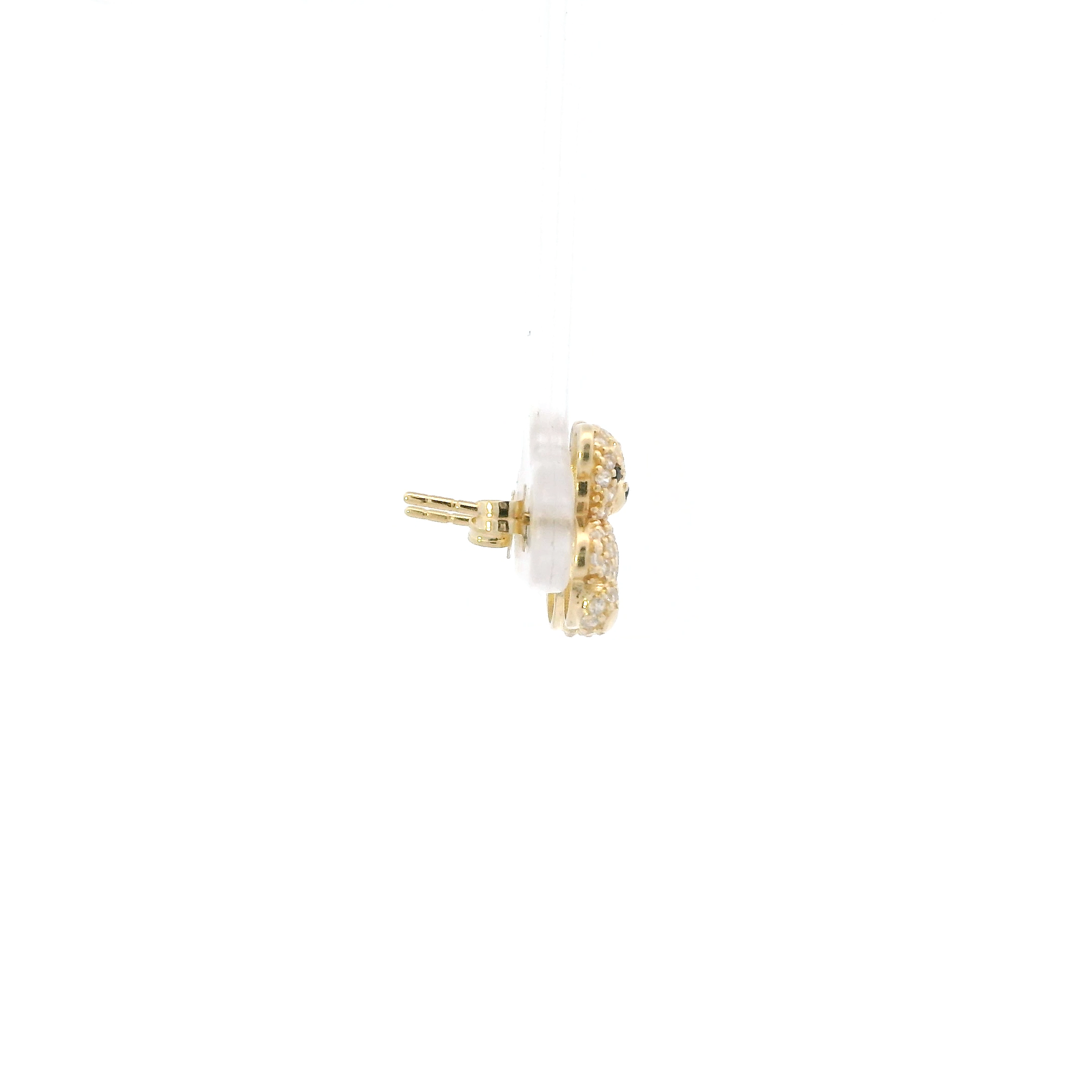 14K Yellow Gold Teddy Bear Stud Earrings
