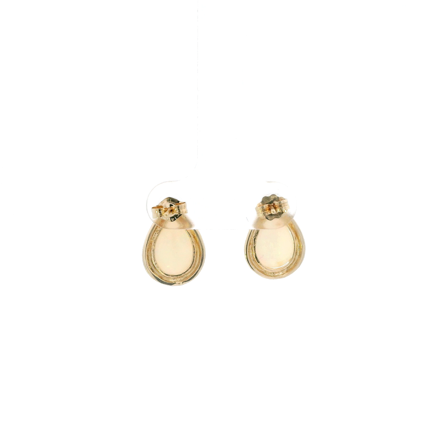 14K Yellow Gold Pear Shaped Opal Earrings