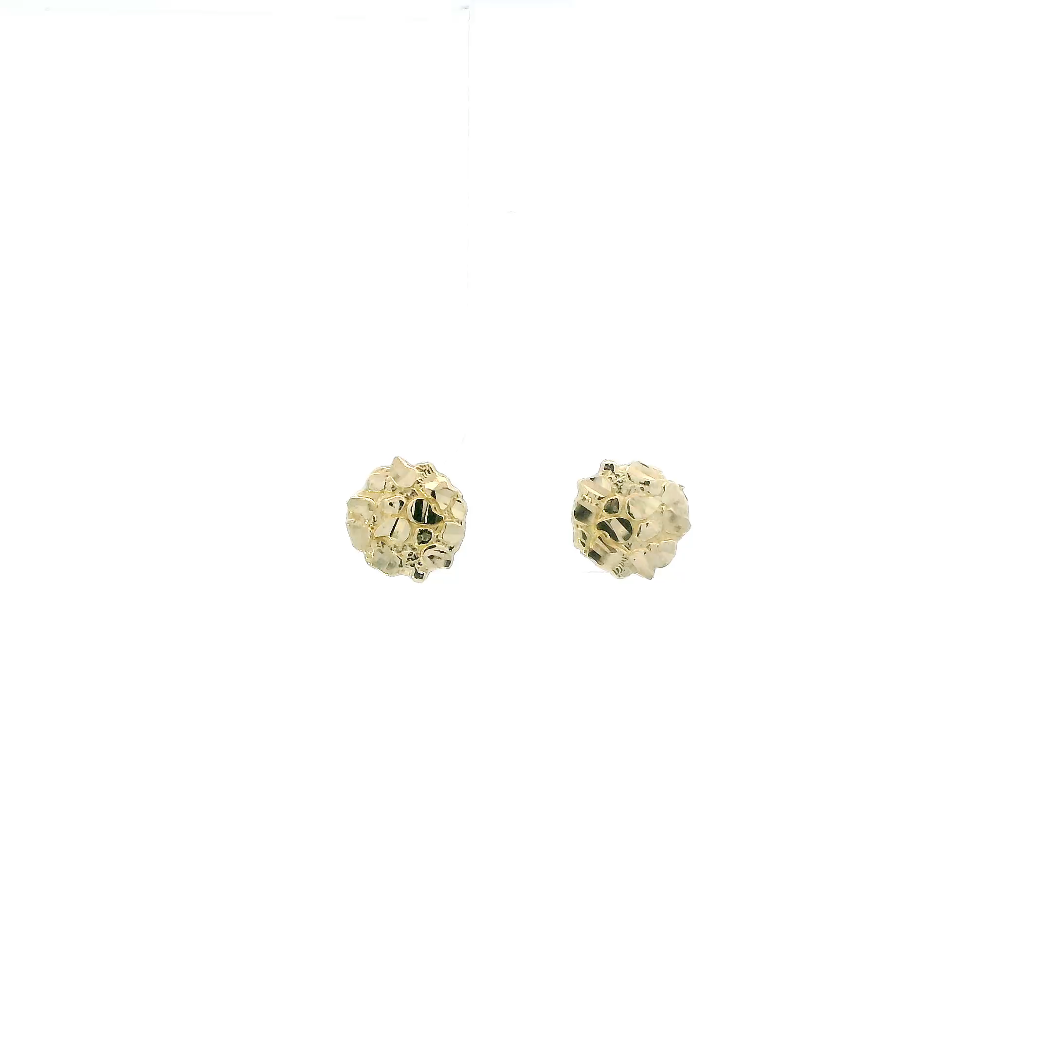 10K Yellow Gold Nugget Stud Earrings