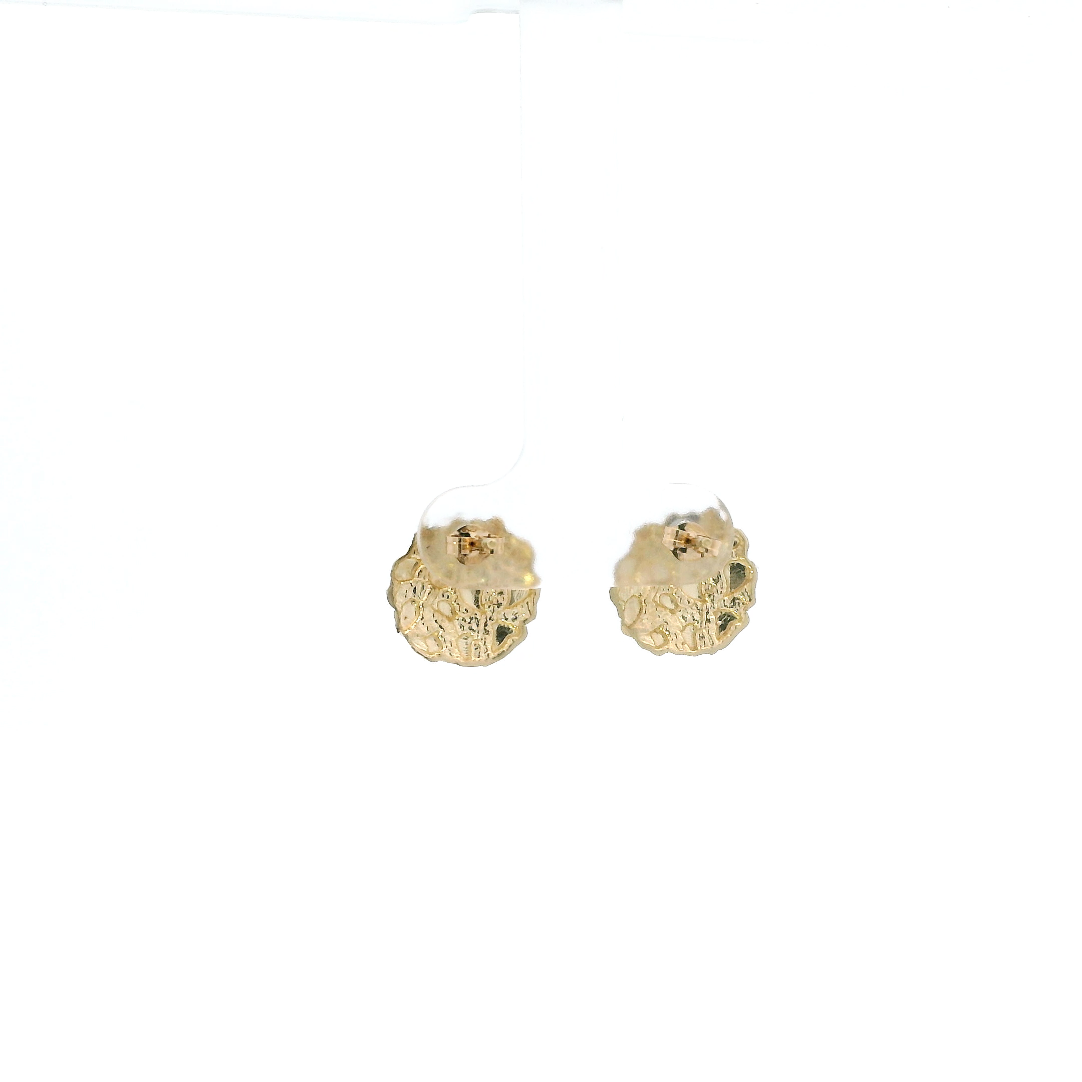 10K Yellow Gold Round Nugget Earrings