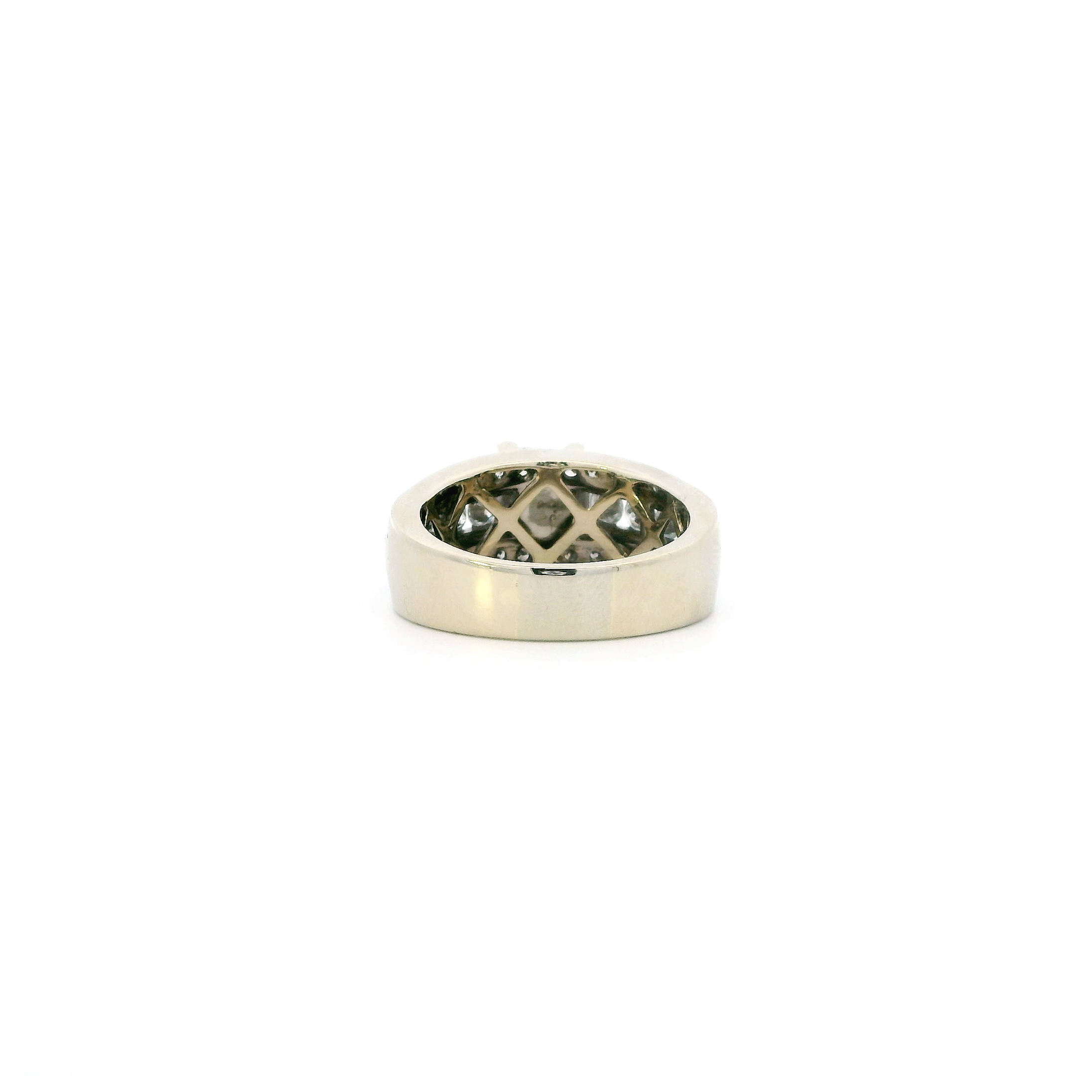 14K White Gold Diamonds 3 Layer Womens Ring - 2.50ct