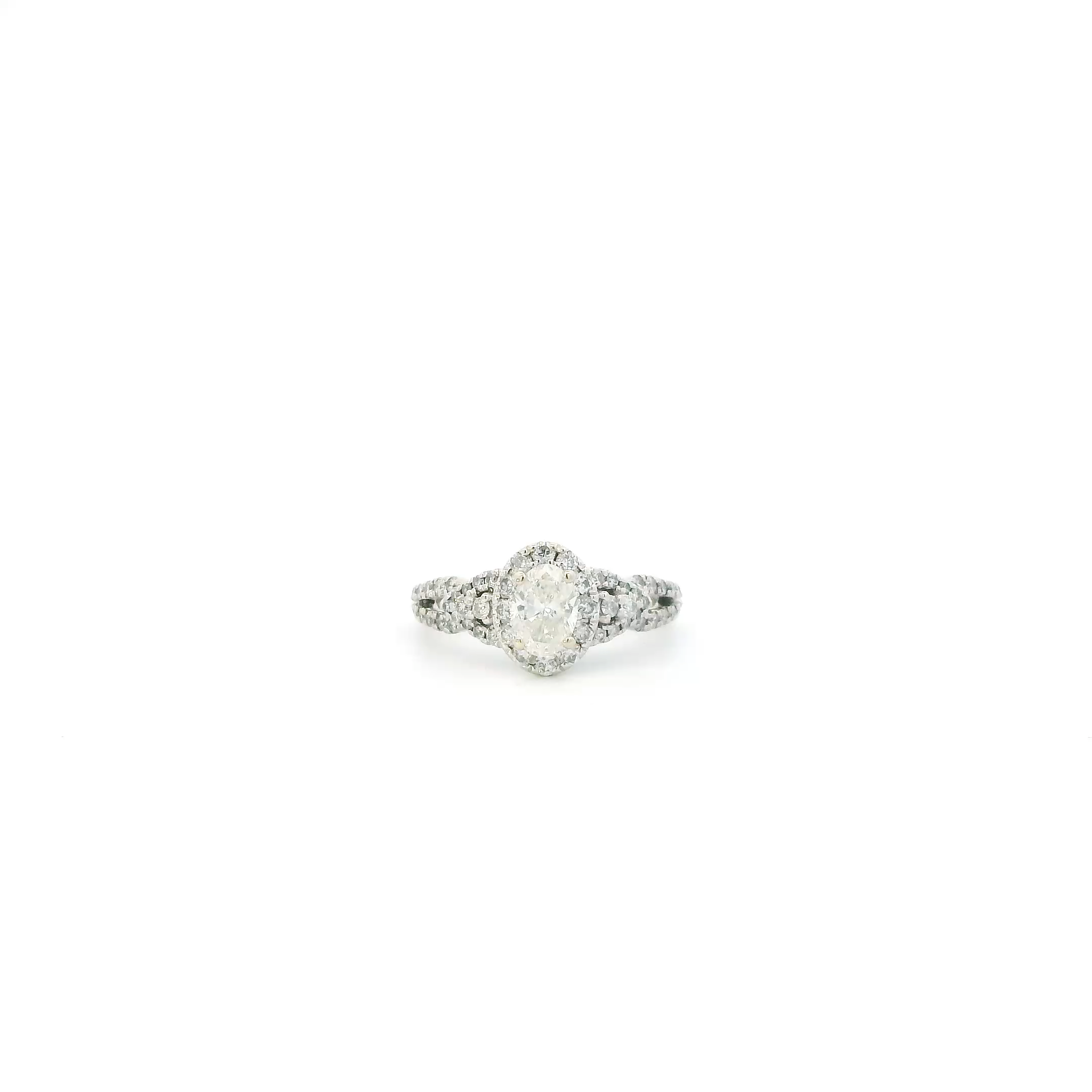 14K White Gold Diamond Womens Ring - 1.04ct