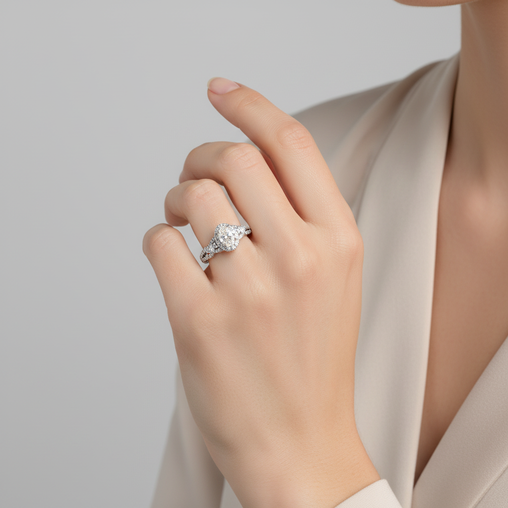 14K White Gold Diamond Womens Ring - 1.04ct