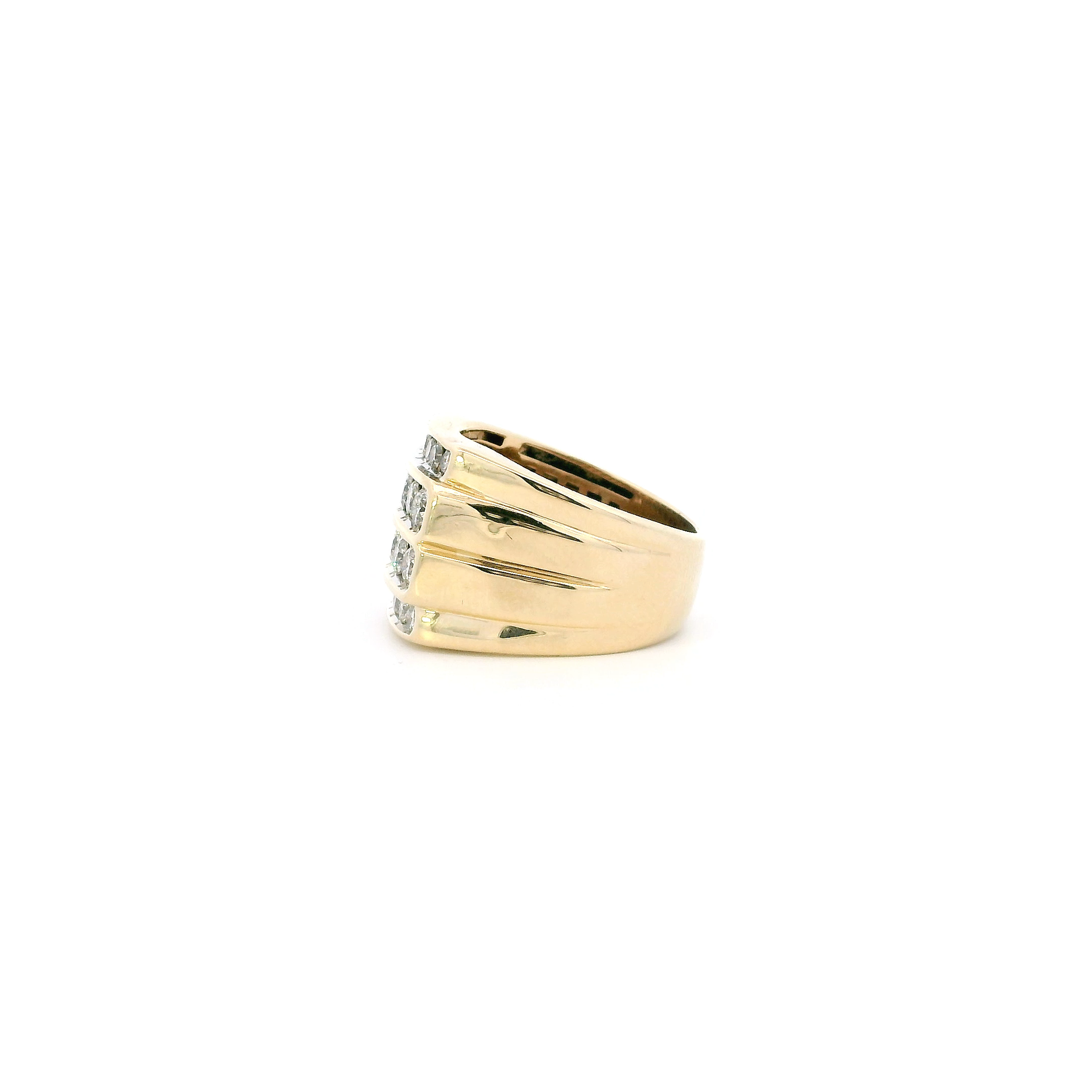10K Yellow Gold Diamond Mens Ring - 1.39ct