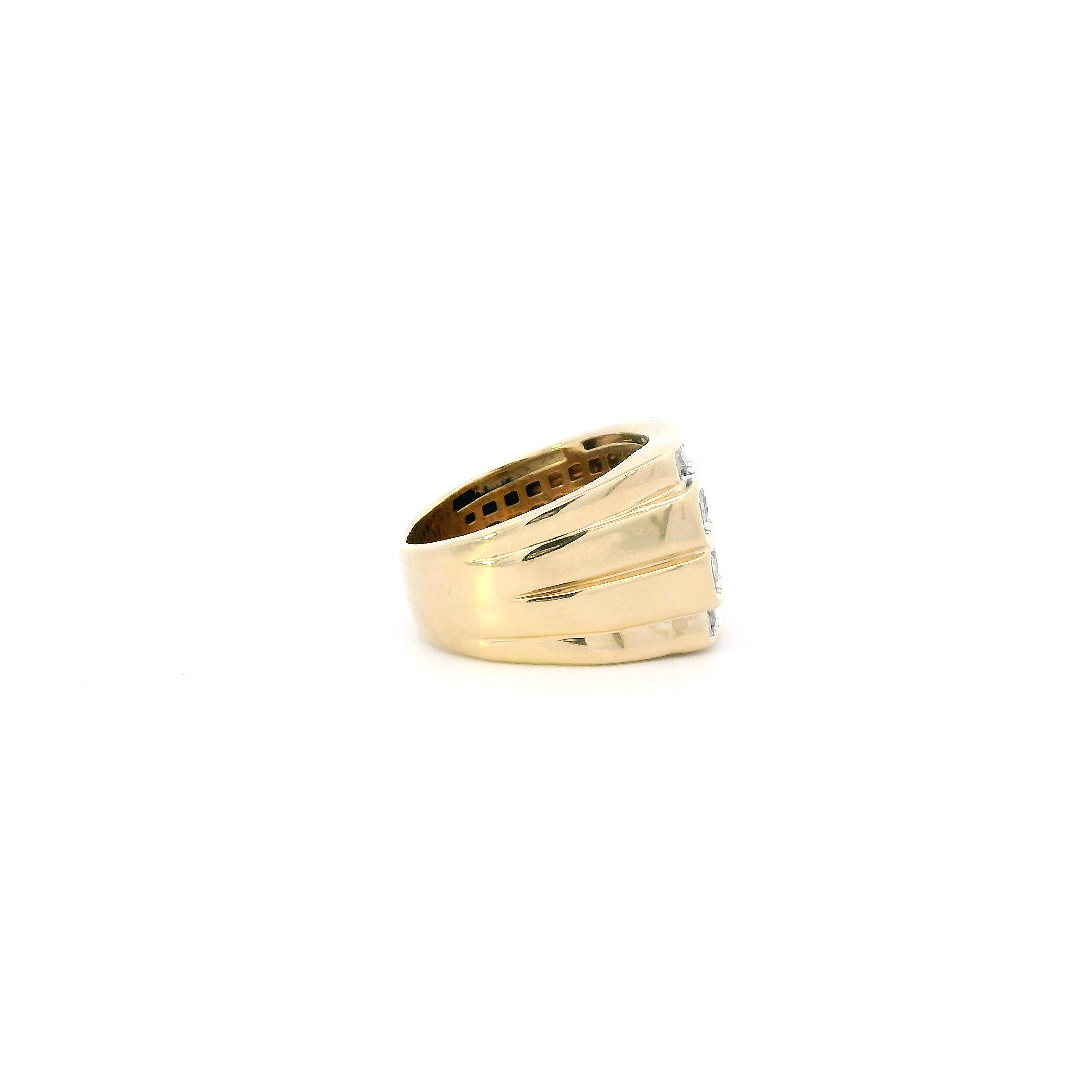 10K Yellow Gold Diamond Mens Ring - 1.39ct
