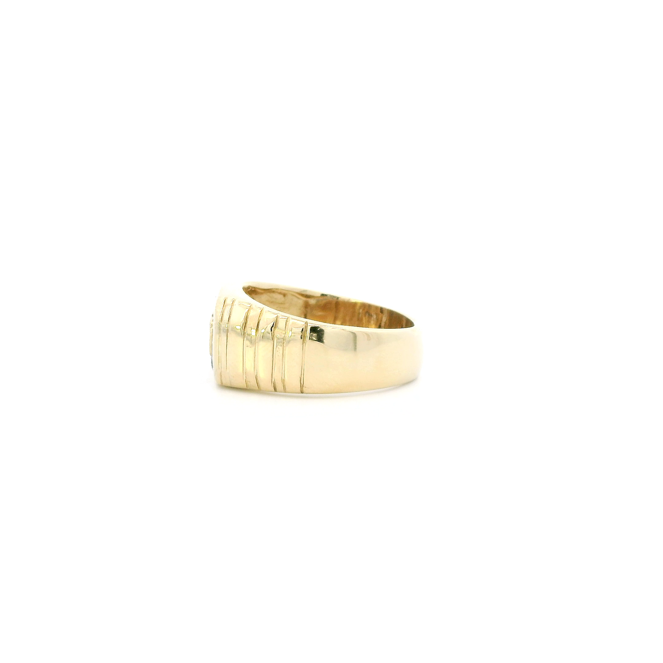 14K Yellow Gold Diamond Mens Ring - 1.20ct