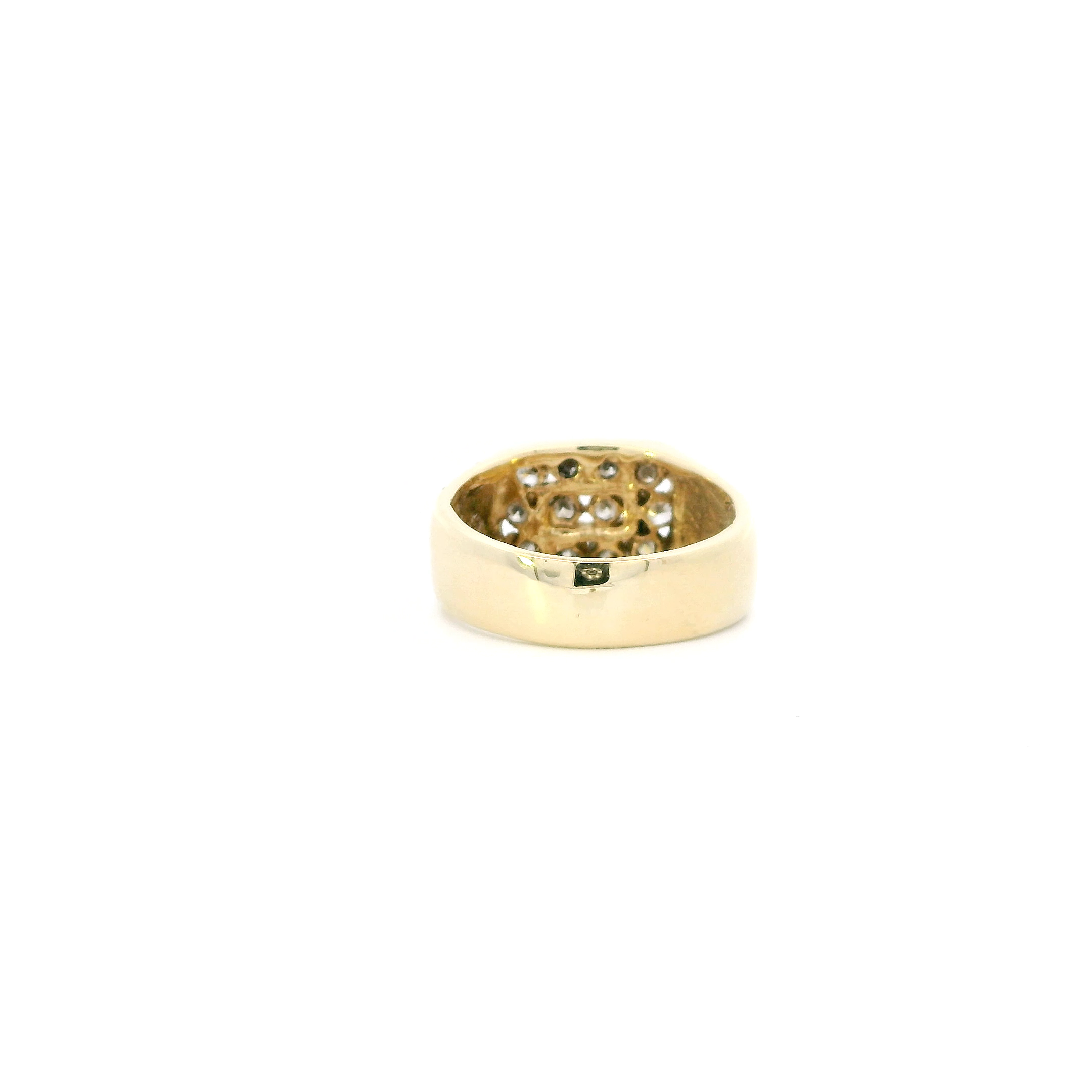 14K Yellow Gold Diamond Mens Ring - 1.20ct
