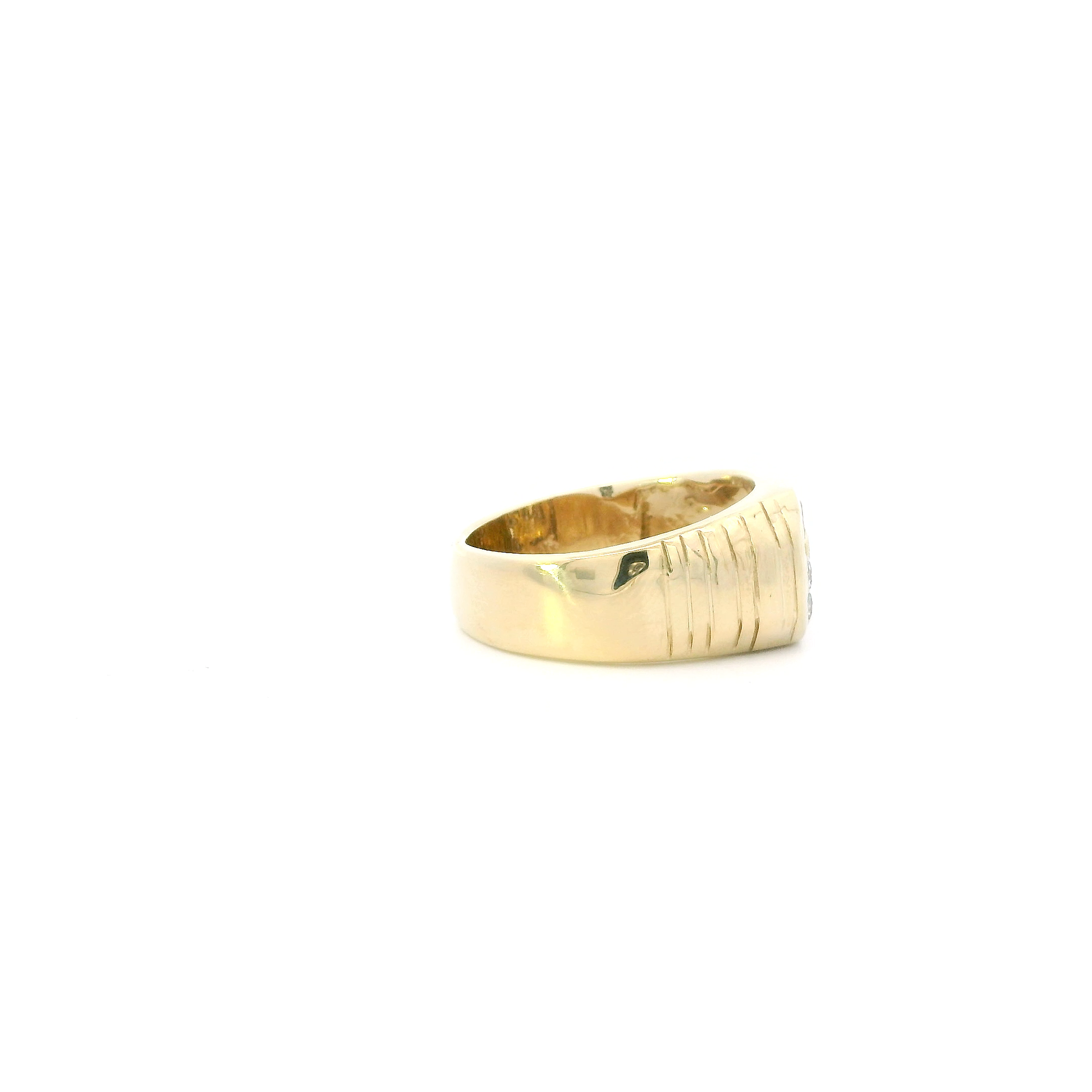 14K Yellow Gold Diamond Mens Ring - 1.20ct