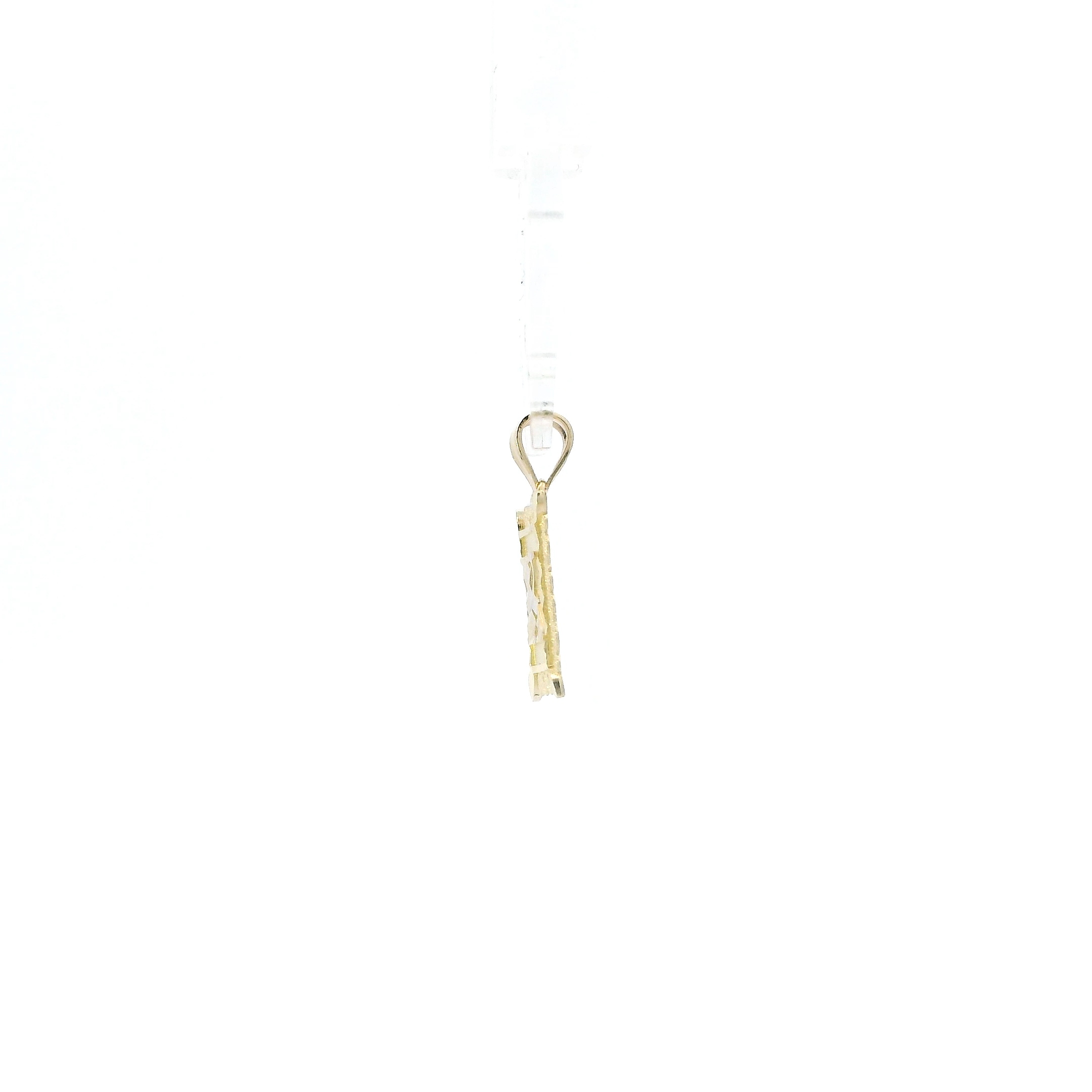 10K Yellow & White Gold Square Letter 