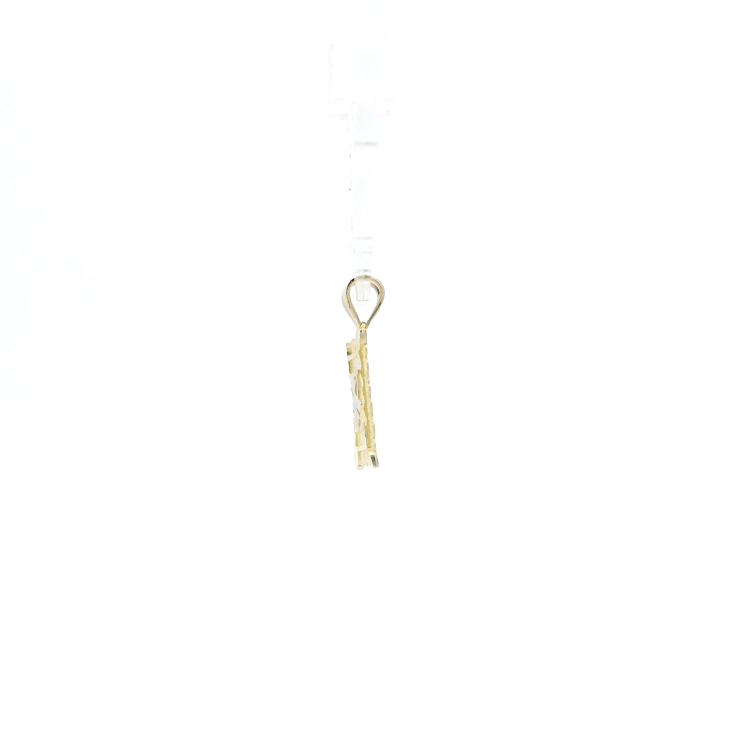 10K Yellow & White Gold Square Letter "K" Pendant