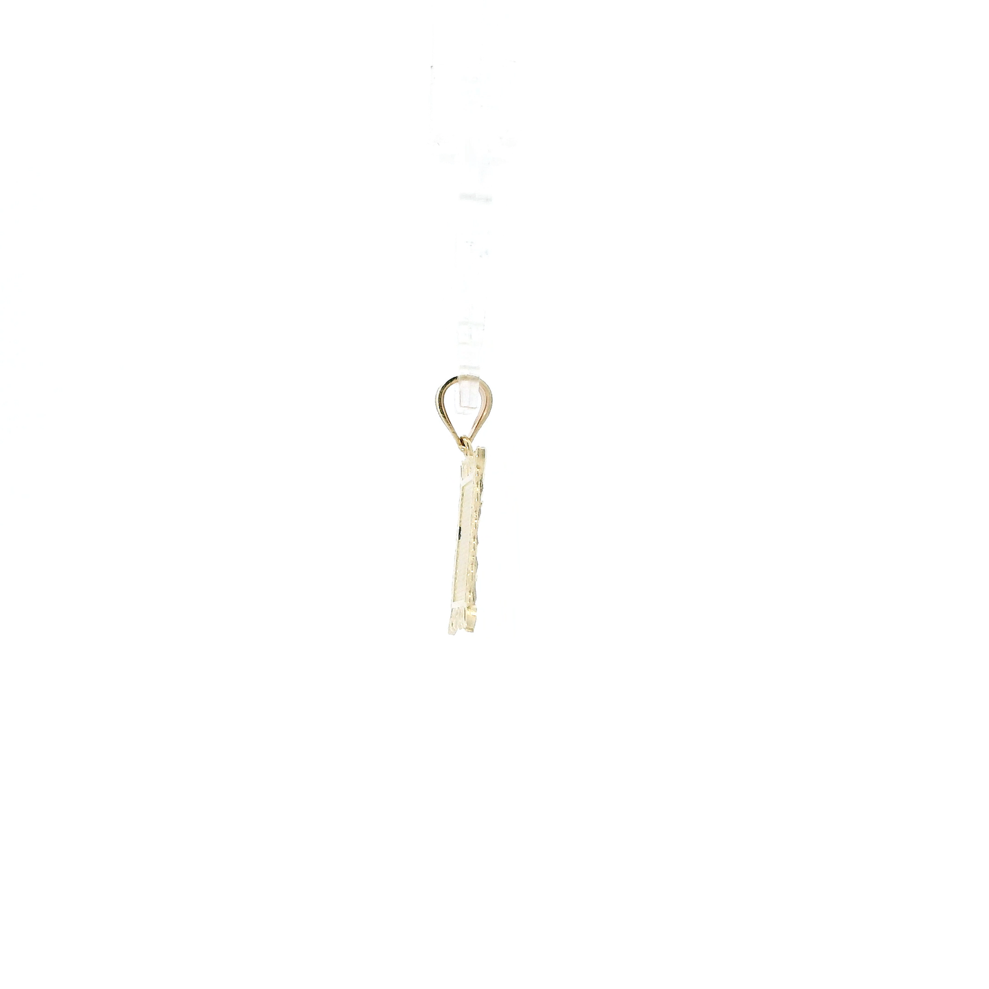 10K Yellow & White Gold Square Letter "K" Pendant