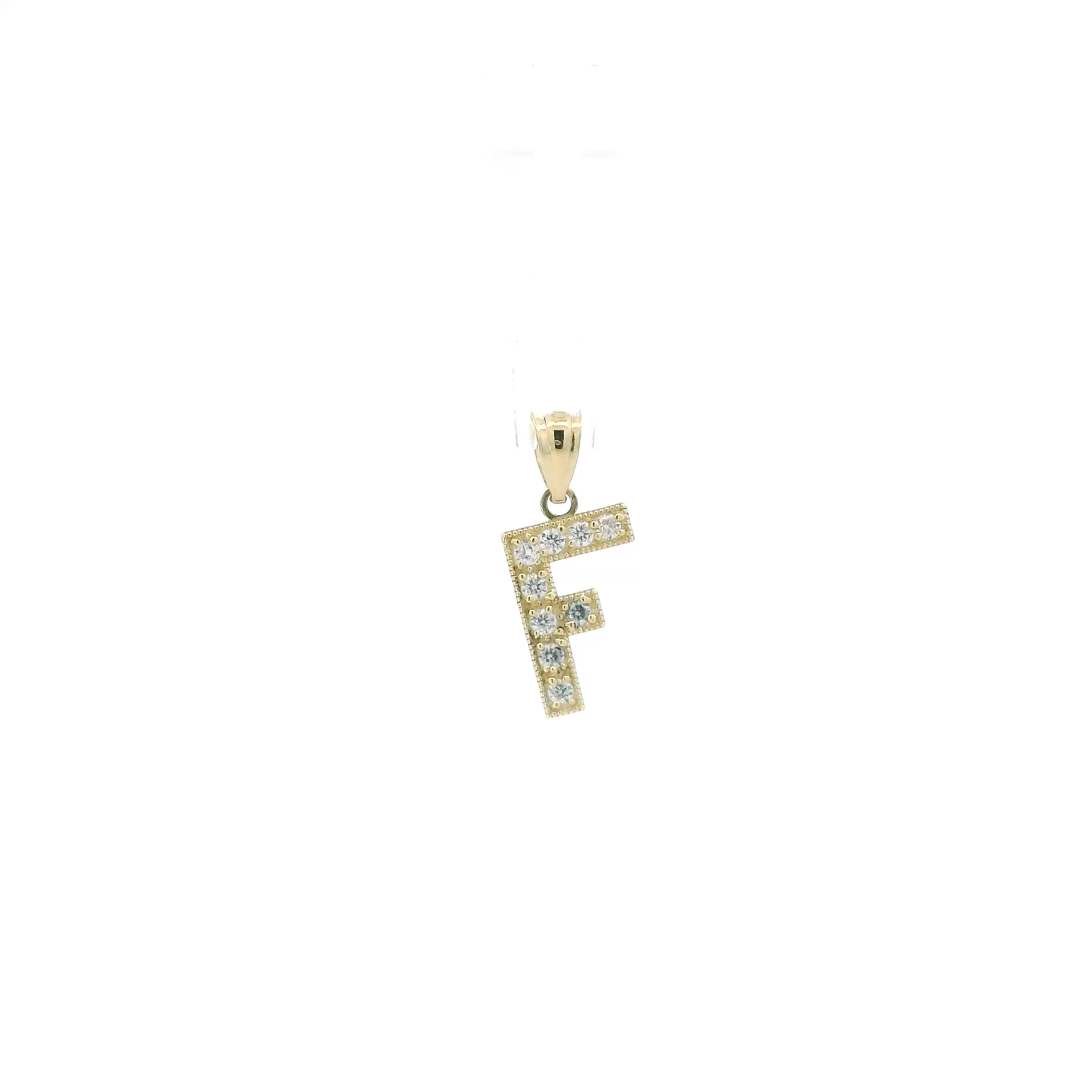 10K Yellow Gold Cz Letter 