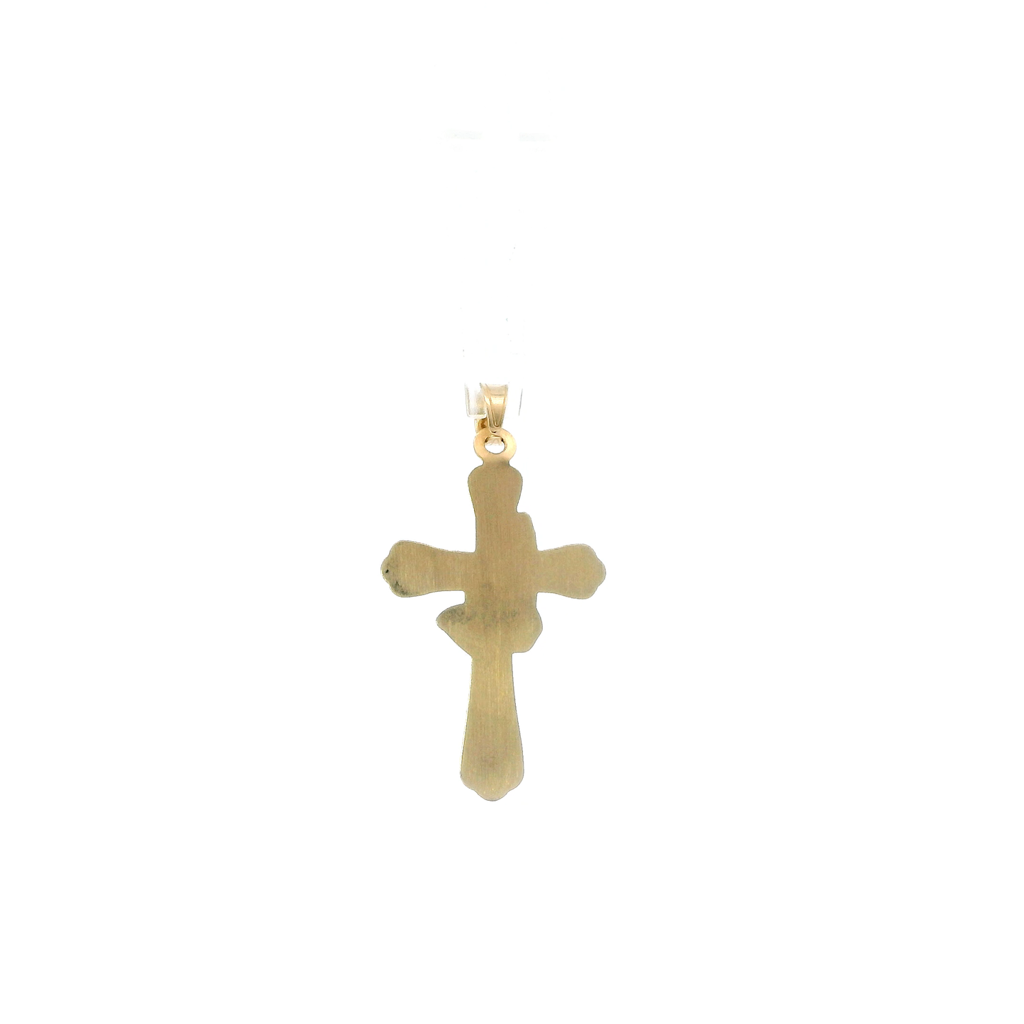 14K Yellow & White Gold Praying Hands Cross Pendant