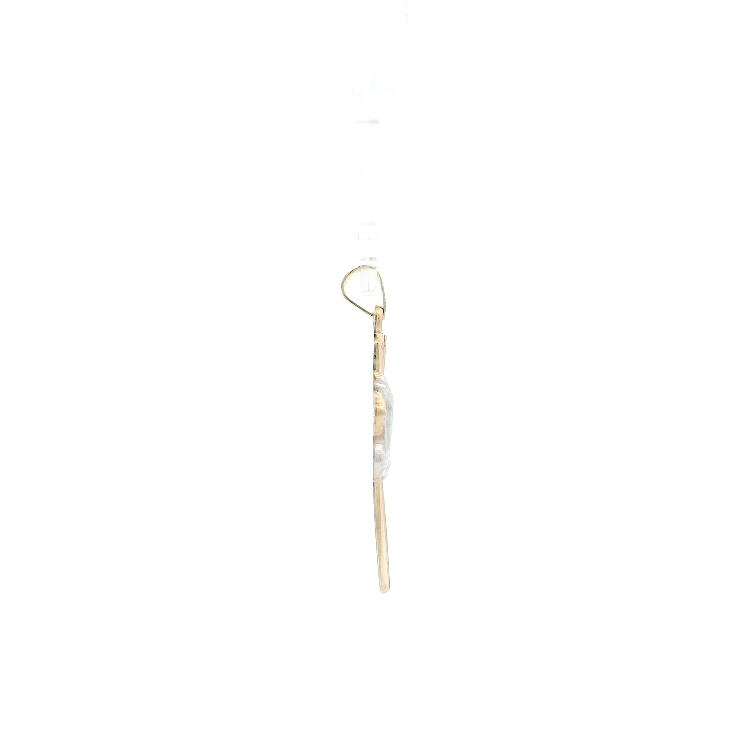 14K Yellow & White Gold Praying Hands Cross Pendant