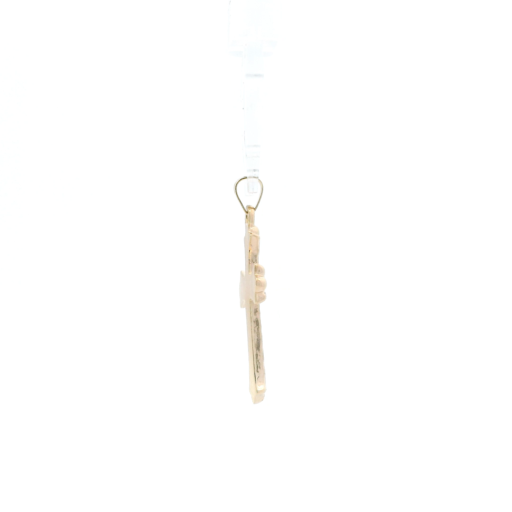14K Yellow Gold Diamond Cut Cross Pendant
