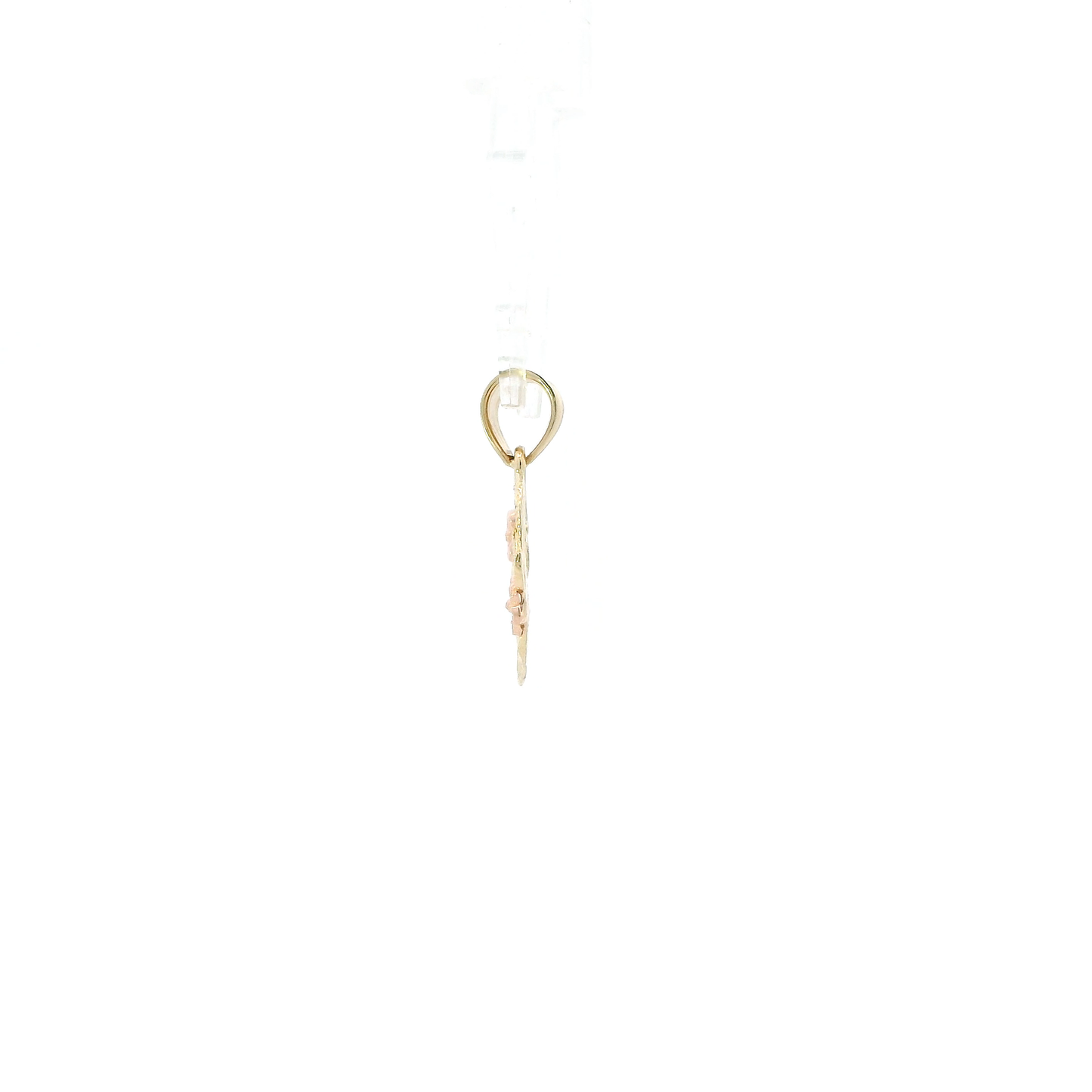 14K Yellow & Rose Gold Diamond Cut Letter "P" Heart & Flower Pendant