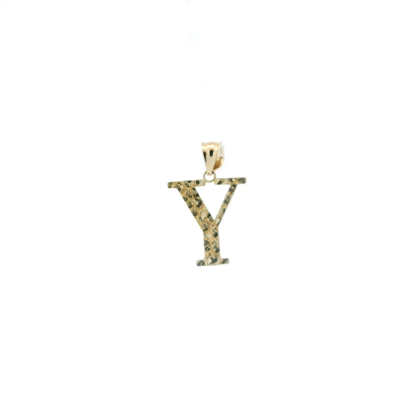 10K Yellow Gold Letter "Y" Nugget Pendant