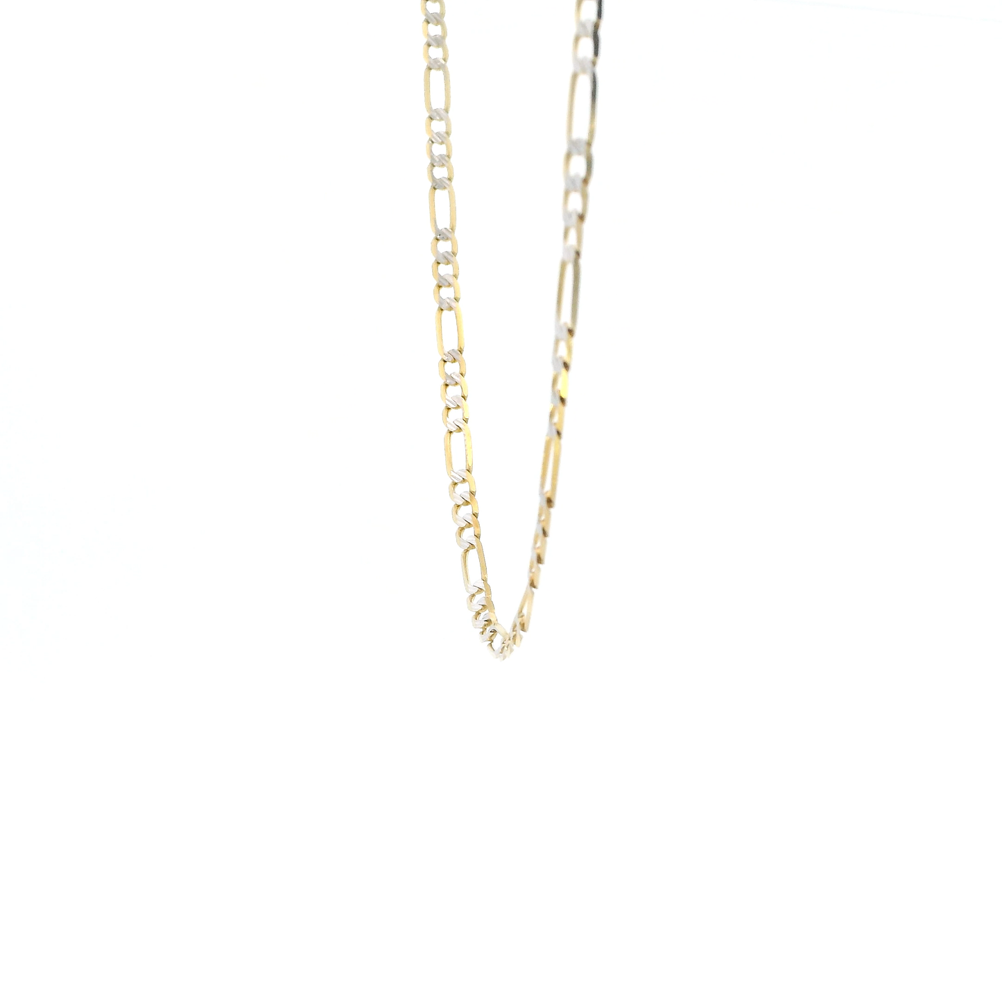 14K Yellow Gold 21" Diamond Cut Figaro Link Chain