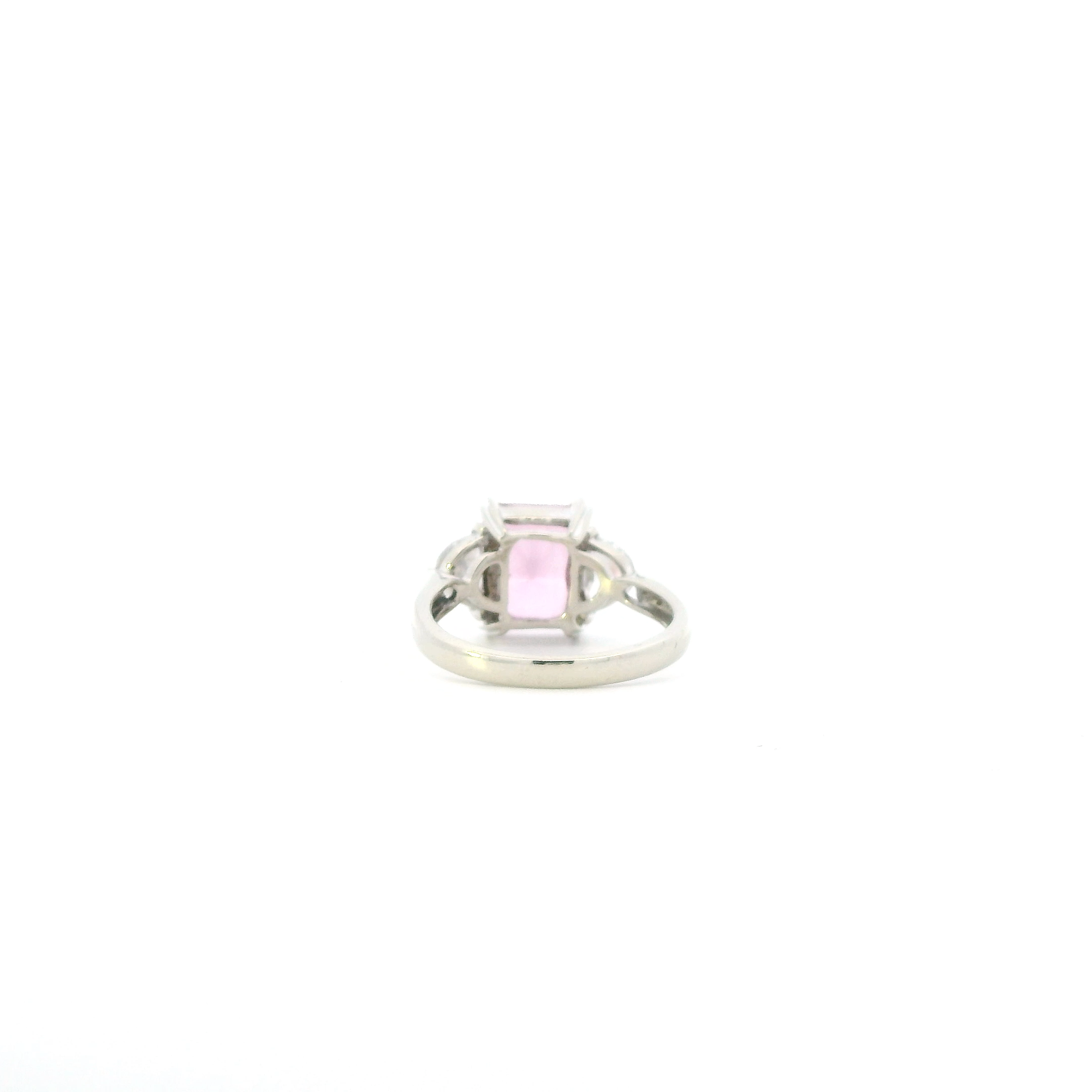 10K White Gold Pink Cz & White Cz Ring & Earrings Set