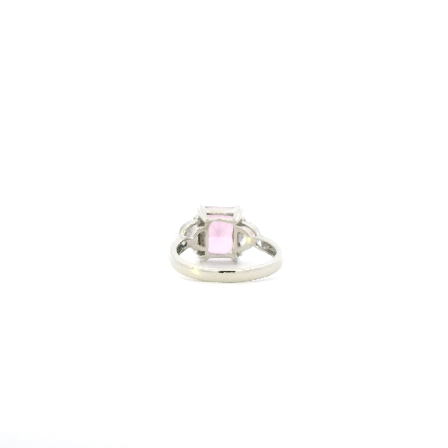 10K White Gold Pink Cz & White Cz Ring & Earrings Set