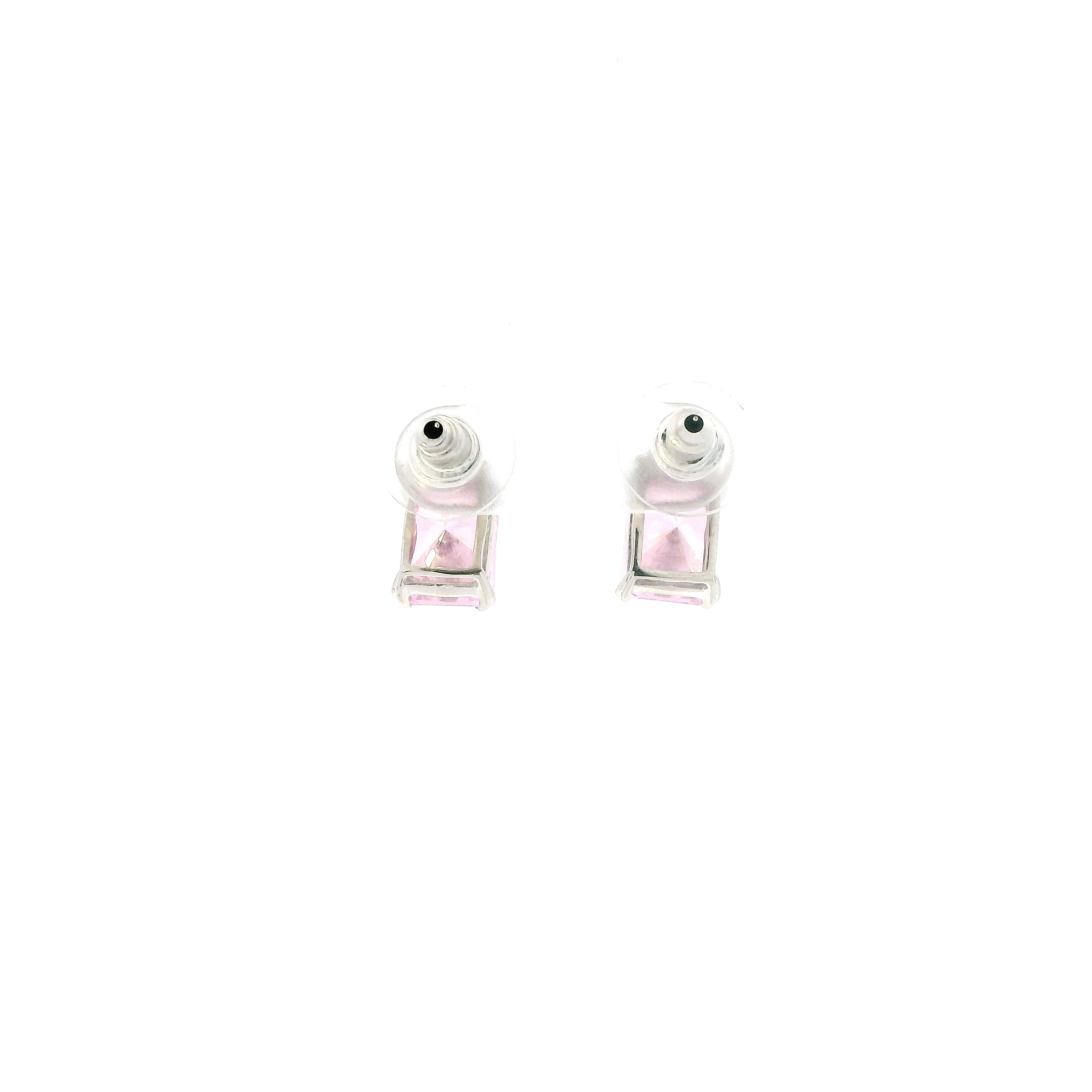 10K White Gold Pink Cz & White Cz Ring & Earrings Set
